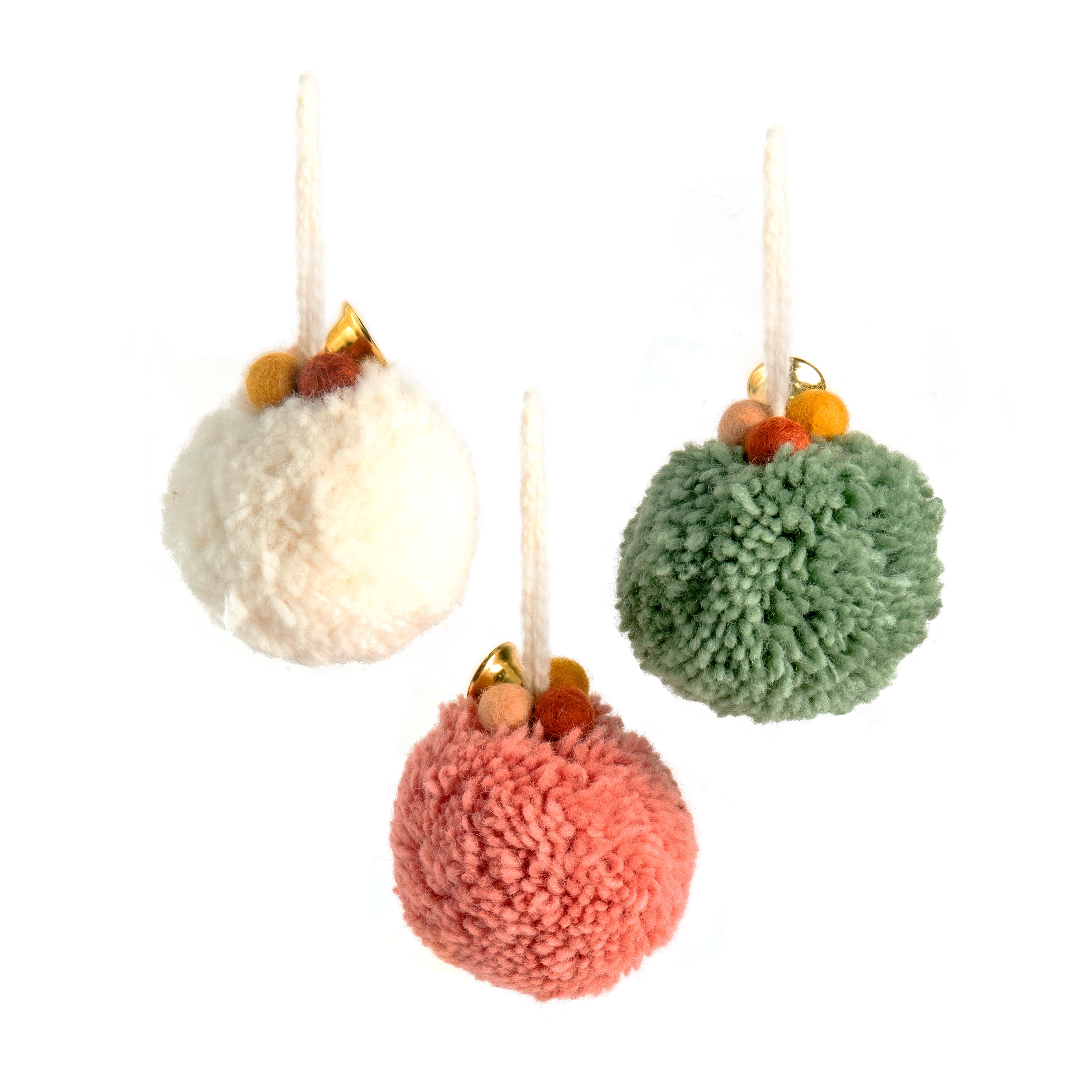 Woolly Baubles (Set of 3) - Christmas Decoration