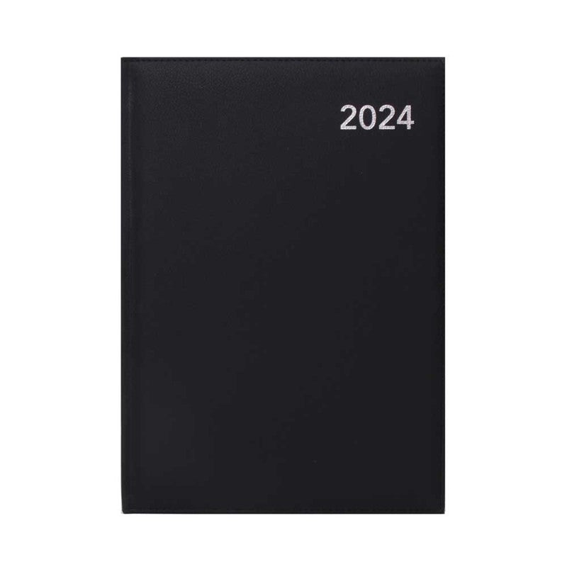 2024 Black Luxury Stitched Edge - Daily Diary/Planner