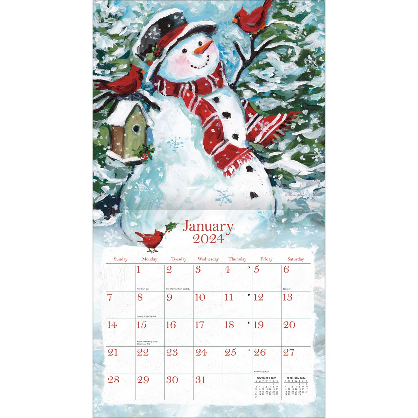 2024 LANG Sam Snowman - Deluxe Wall Calendar