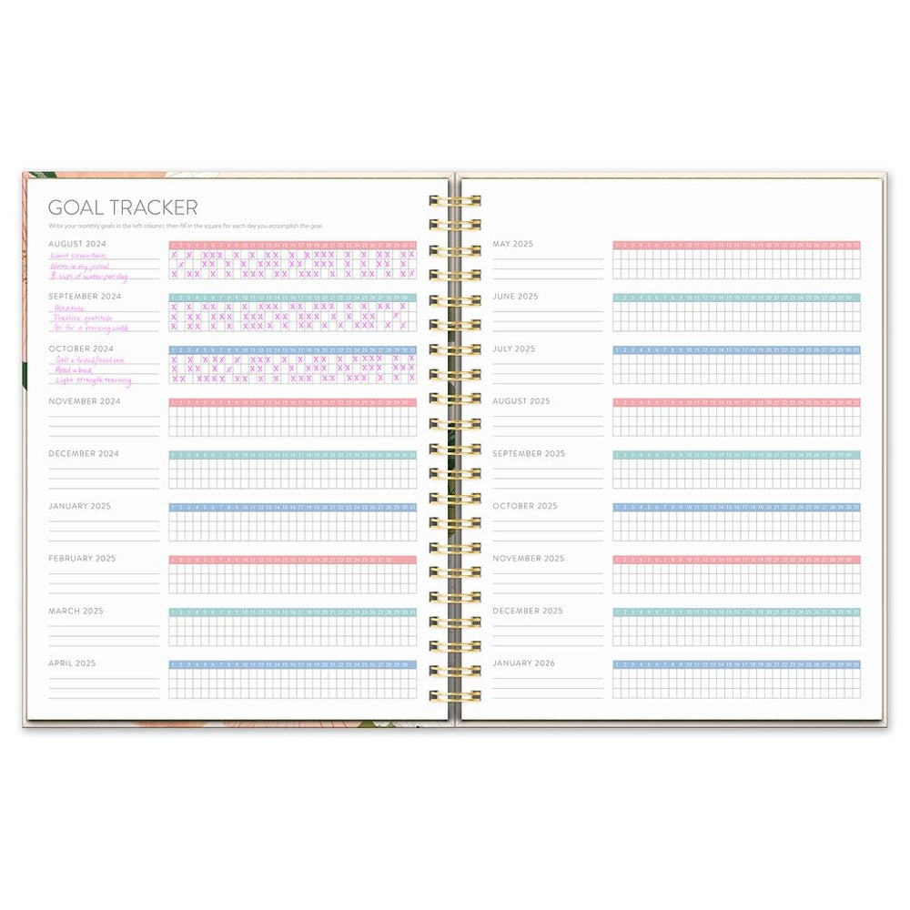 2025 Bella Flora - XL Spiral Weekly & Monthly Diary/Planner