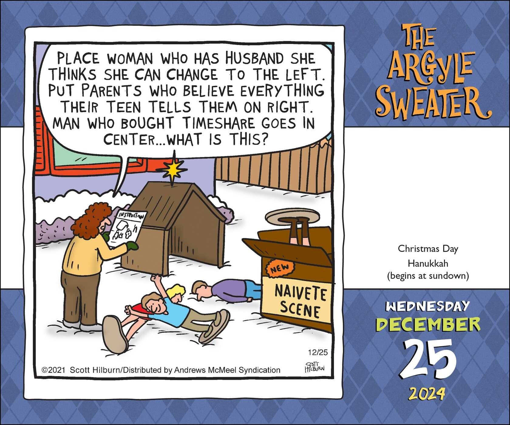 2024 Argyle Sweater - Boxed Page-A-Day Calendar  SOLD OUT