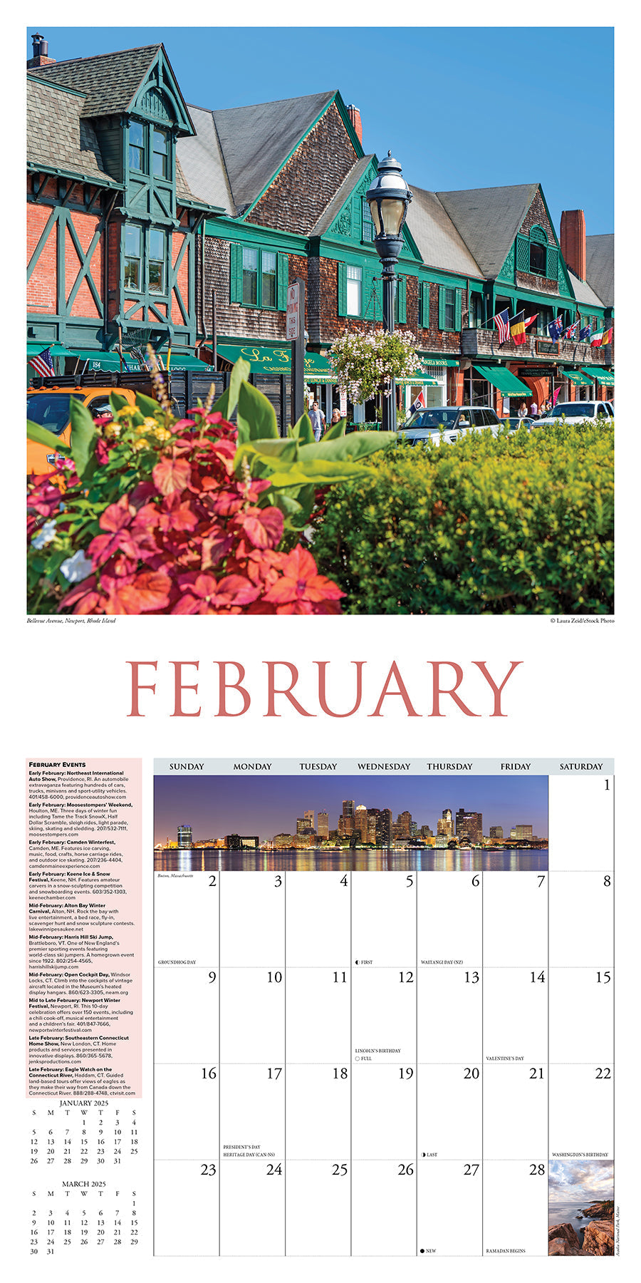 2025 New England - Square Wall Calendar (US Only)