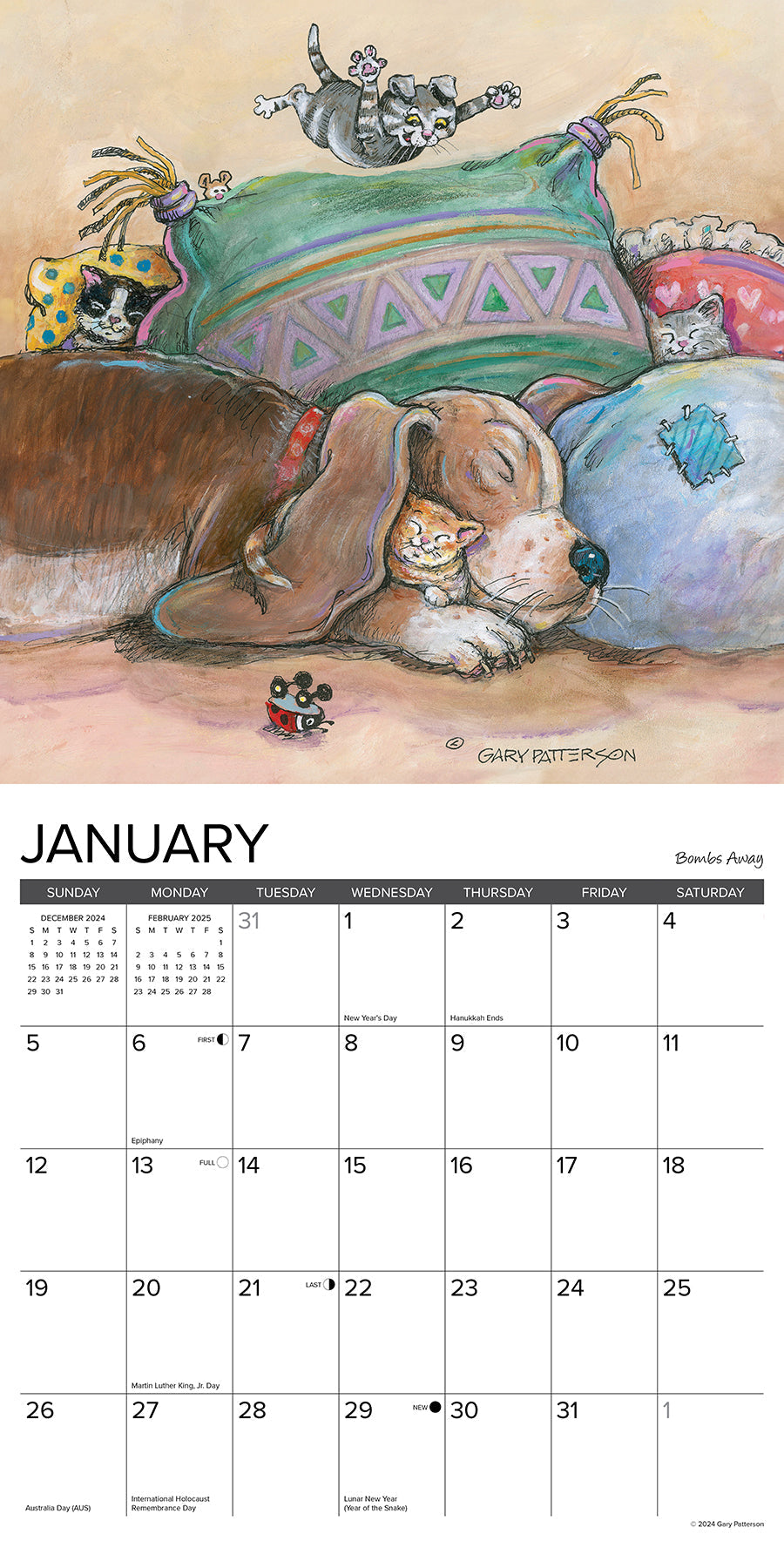 2025 Paws & Claws by Gary Patterson - Square Wall Calendar (US Only)