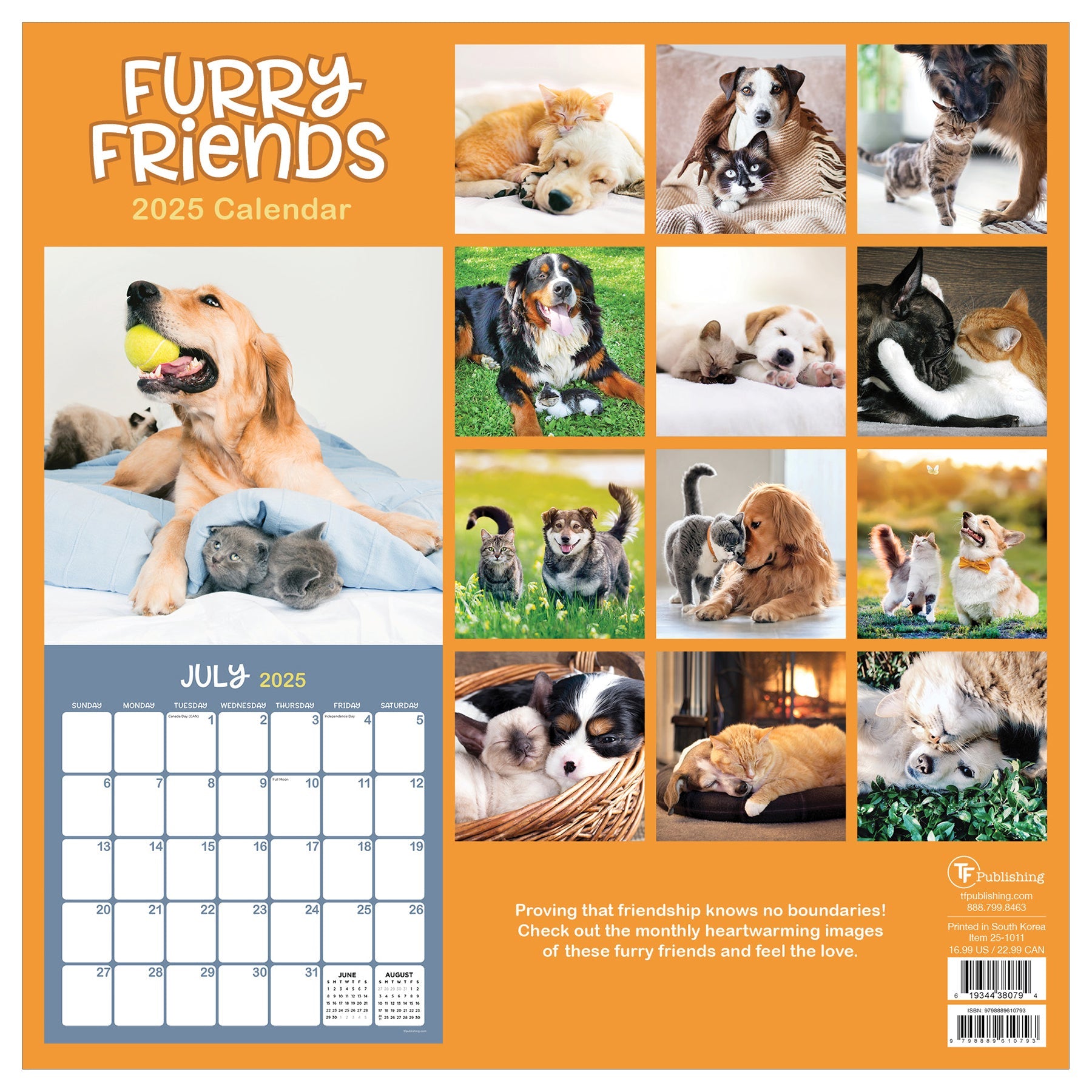 2025 Furry Friends - Square Wall Calendar