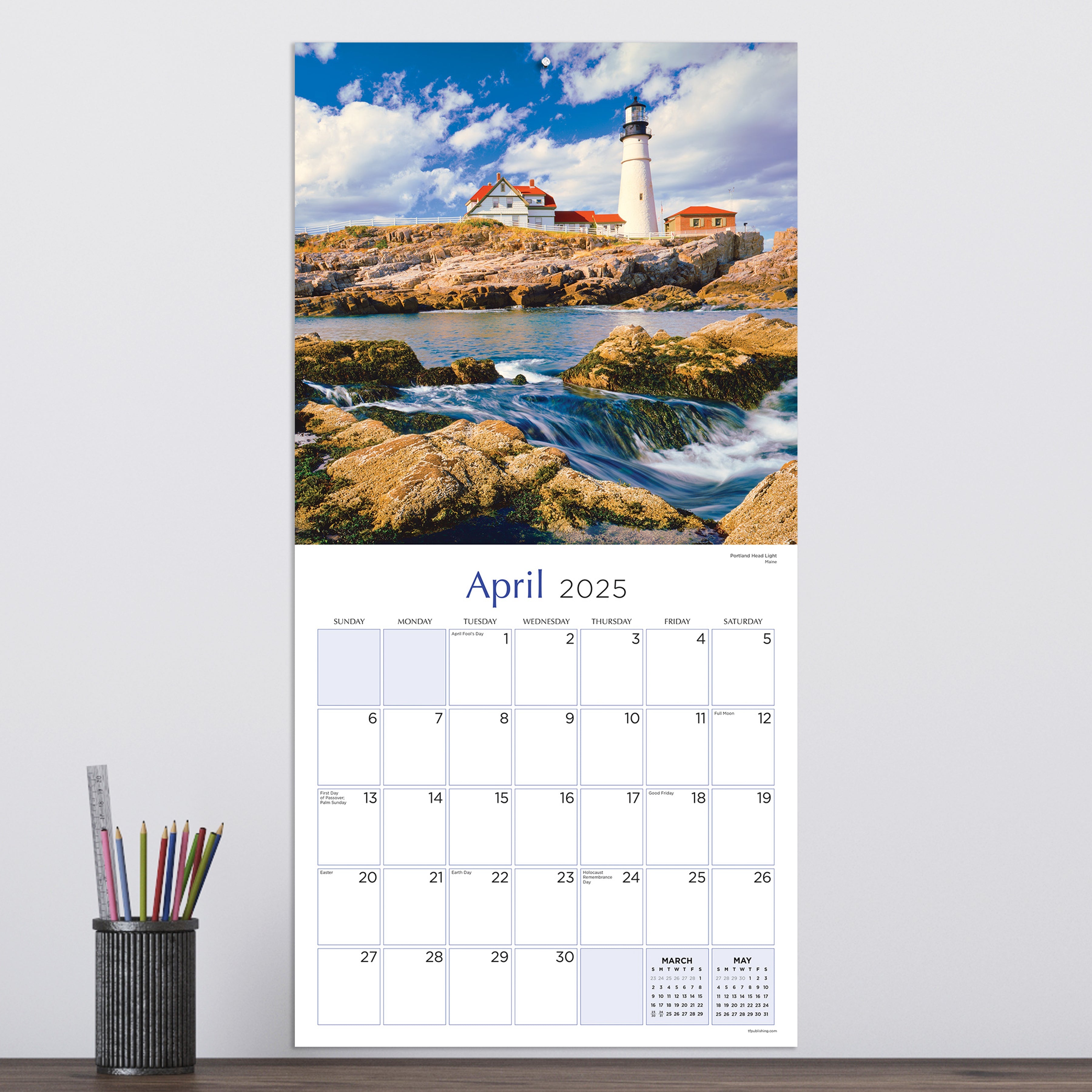 2025 Lighthouses by TF - Square Wall Calendar