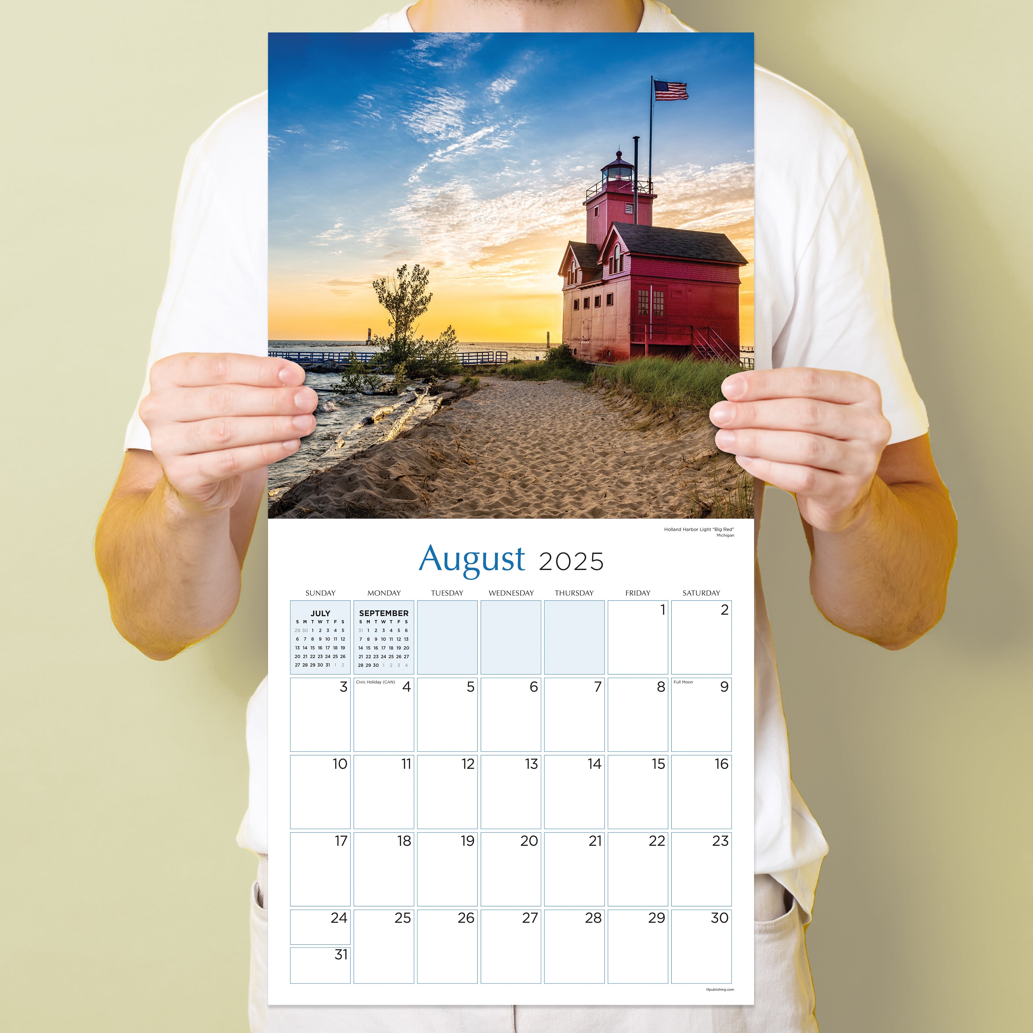 2025 Lighthouses by TF - Square Wall Calendar