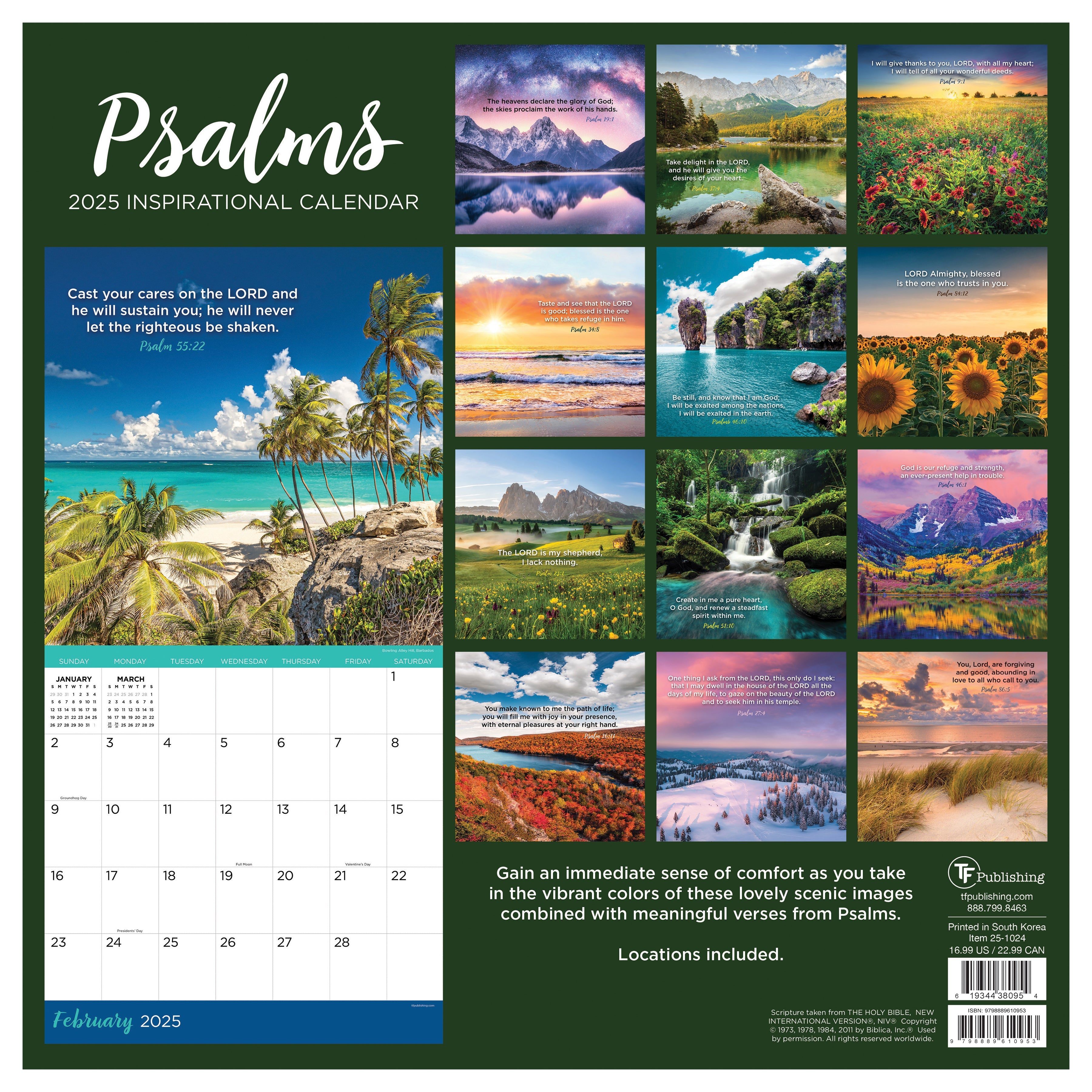 2025 Psalms by TF - Square Wall Calendar