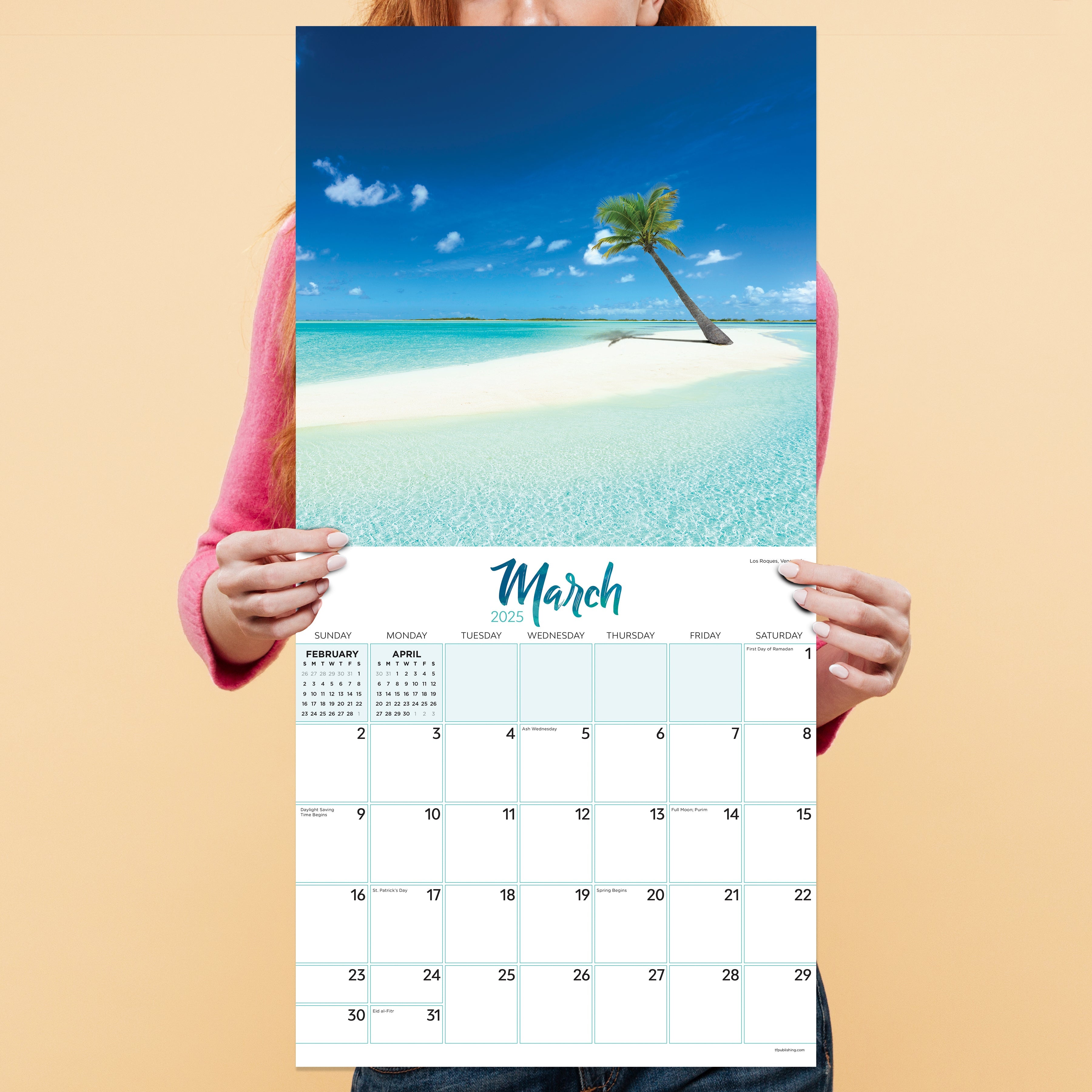 2025 Tropical Beaches - Square Wall Calendar