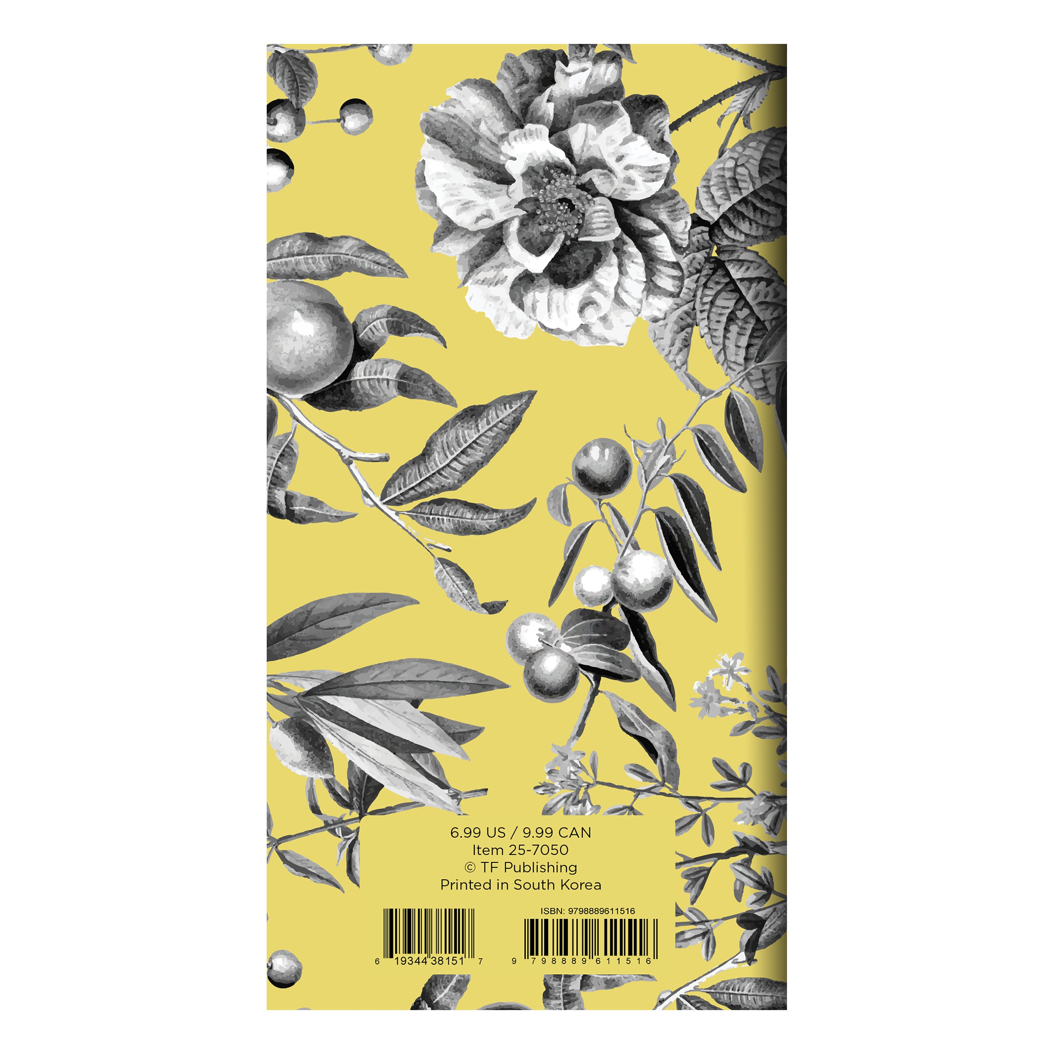 2025-2026 Yellow Botanical - Small Monthly Pocket Diary/Planner