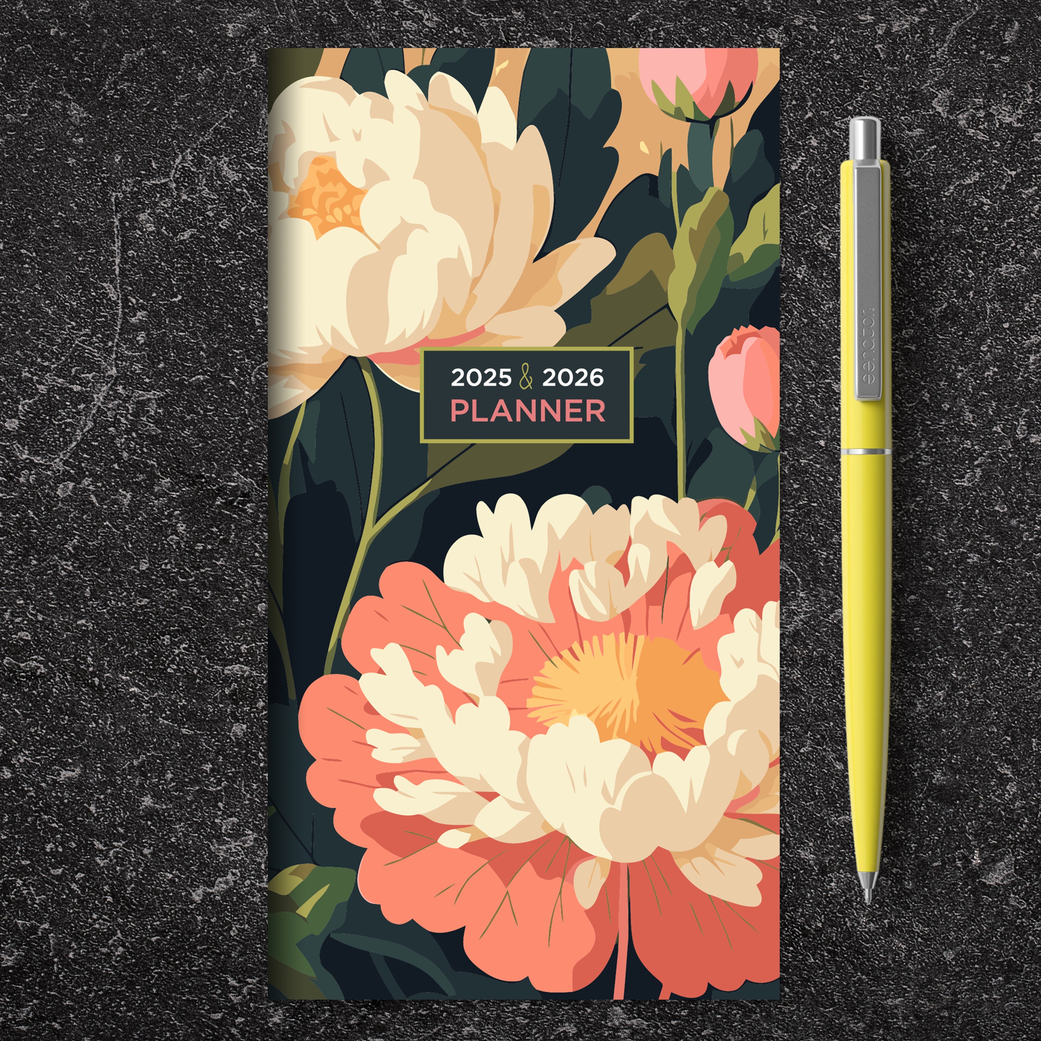 2025-2026 Spring Peony - Small Monthly Pocket Diary/Planner