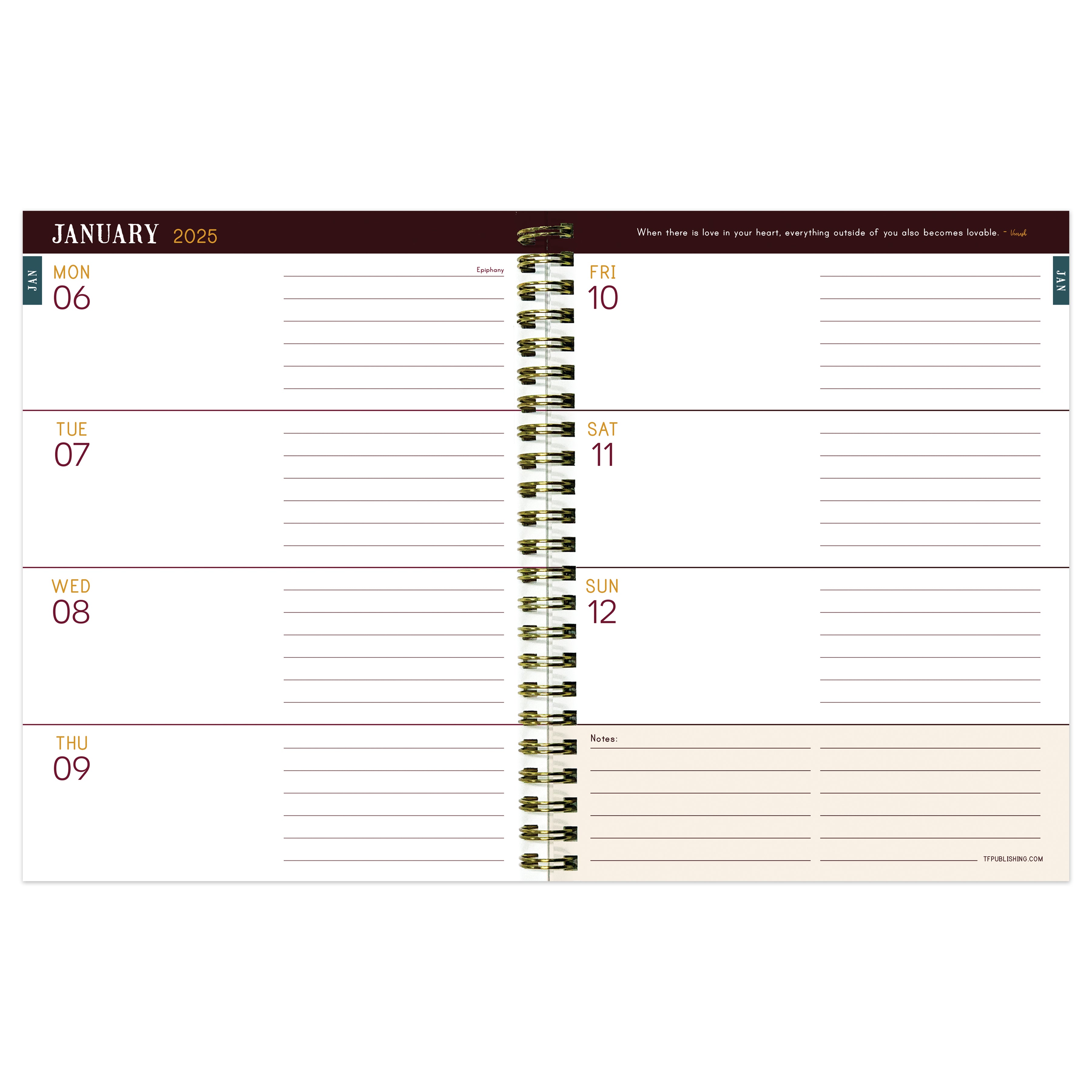 2025 Victorian Blooms - Medium Monthly & Weekly Diary/Planner