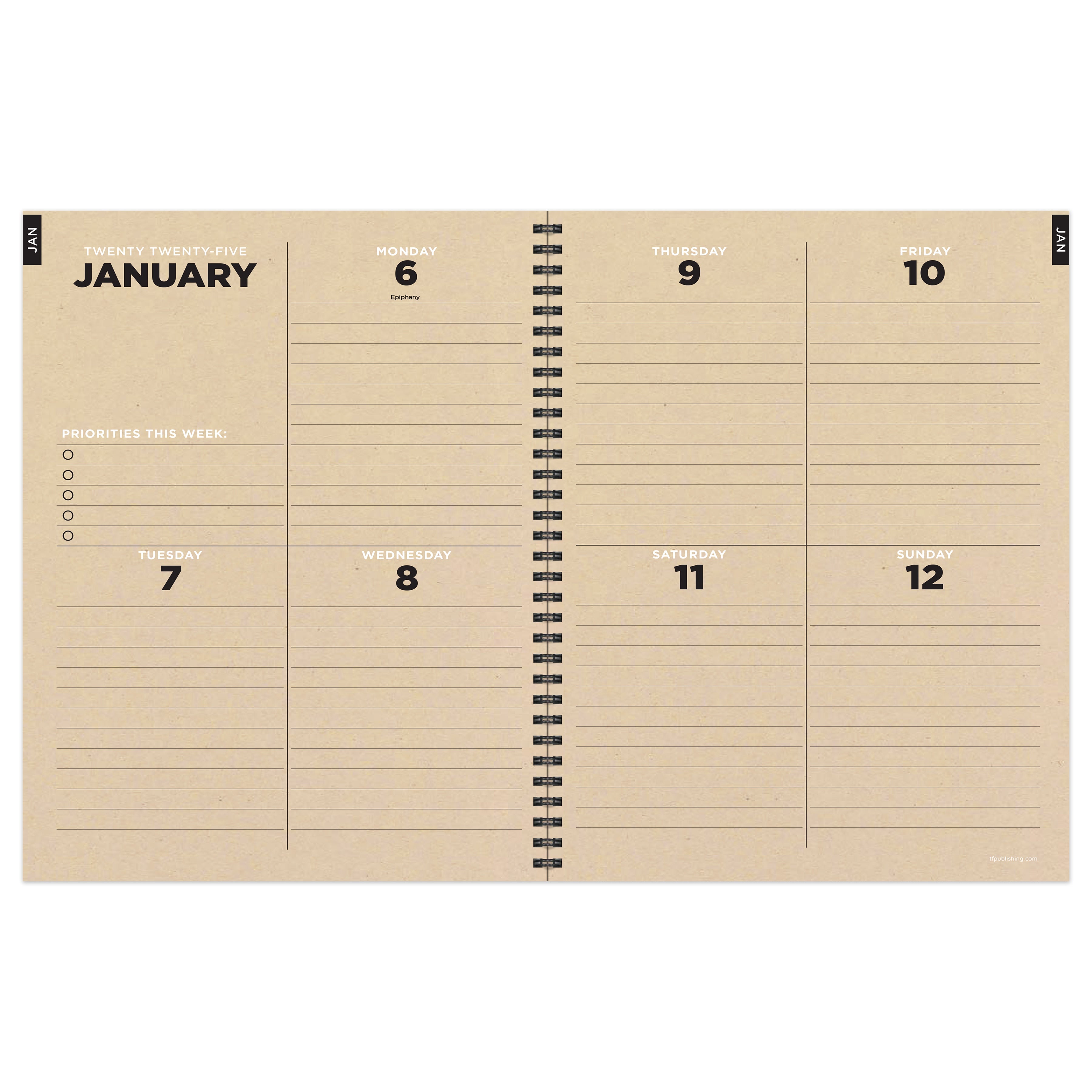 2025 Forest Mist - Large Monthly & Weekly Diary/Planner