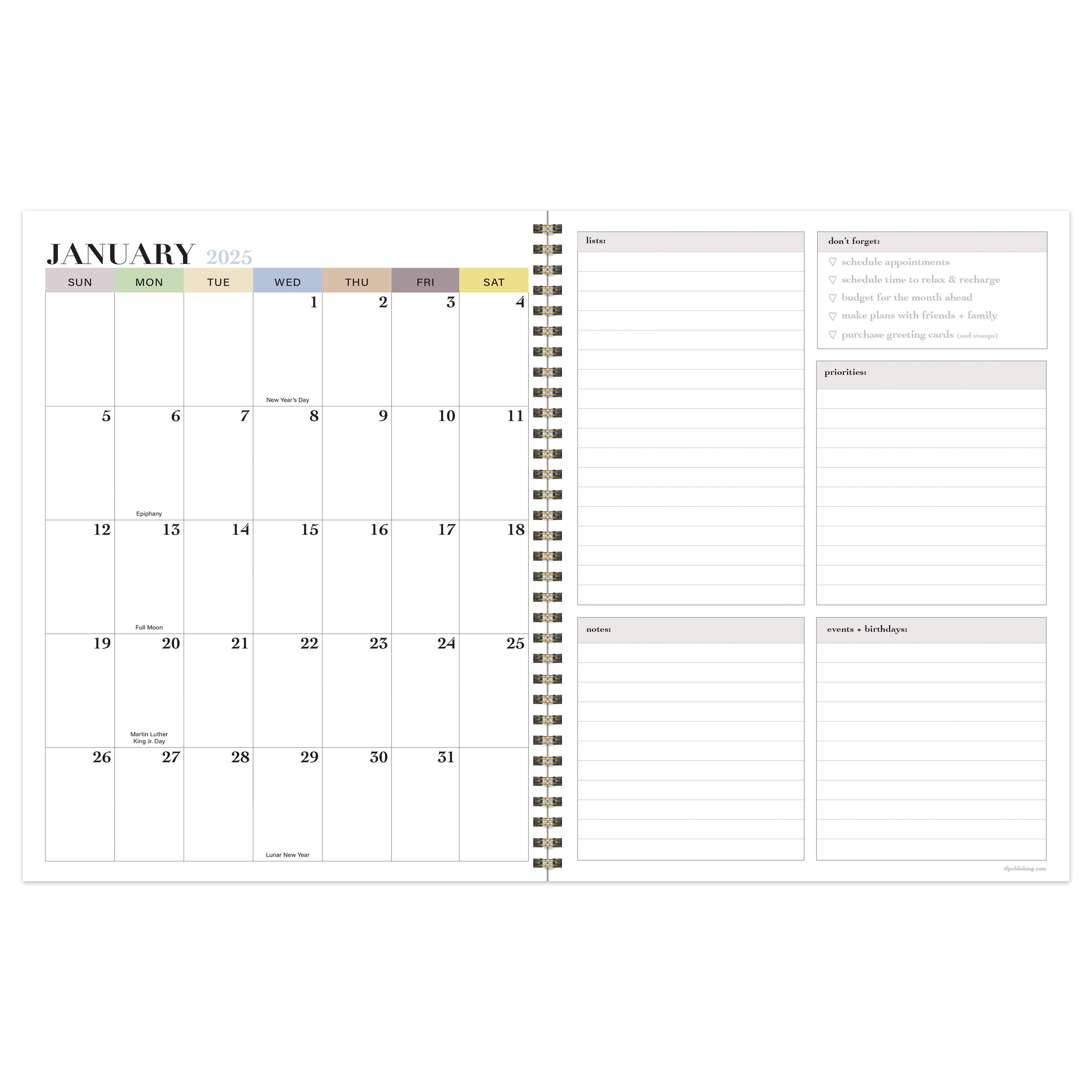 2025 Daphne Print - Large Monthly & Weekly Diary/Planner