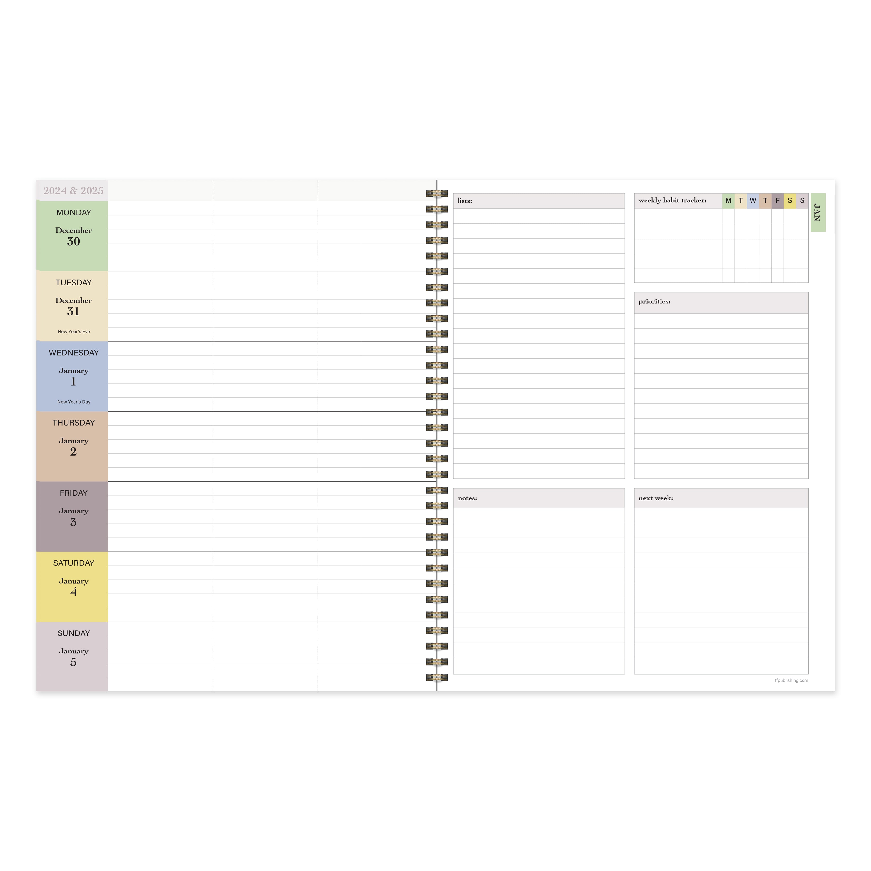 2025 Daphne Print - Large Monthly & Weekly Diary/Planner