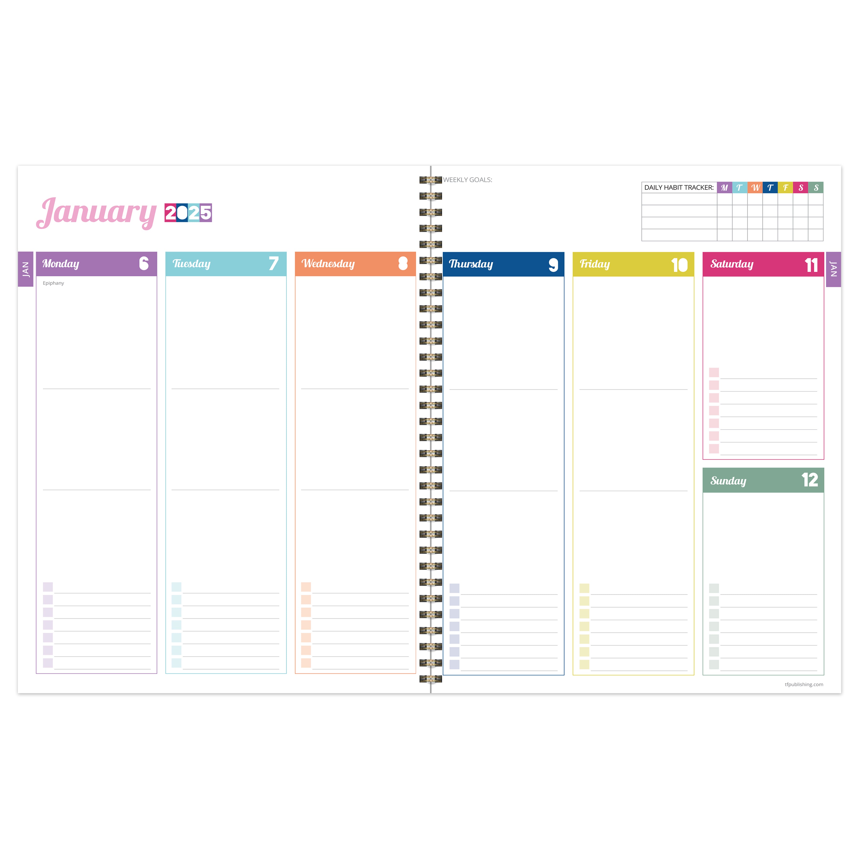 2025 Cobalt Dots - Large Monthly & Weekly Diary/Planner