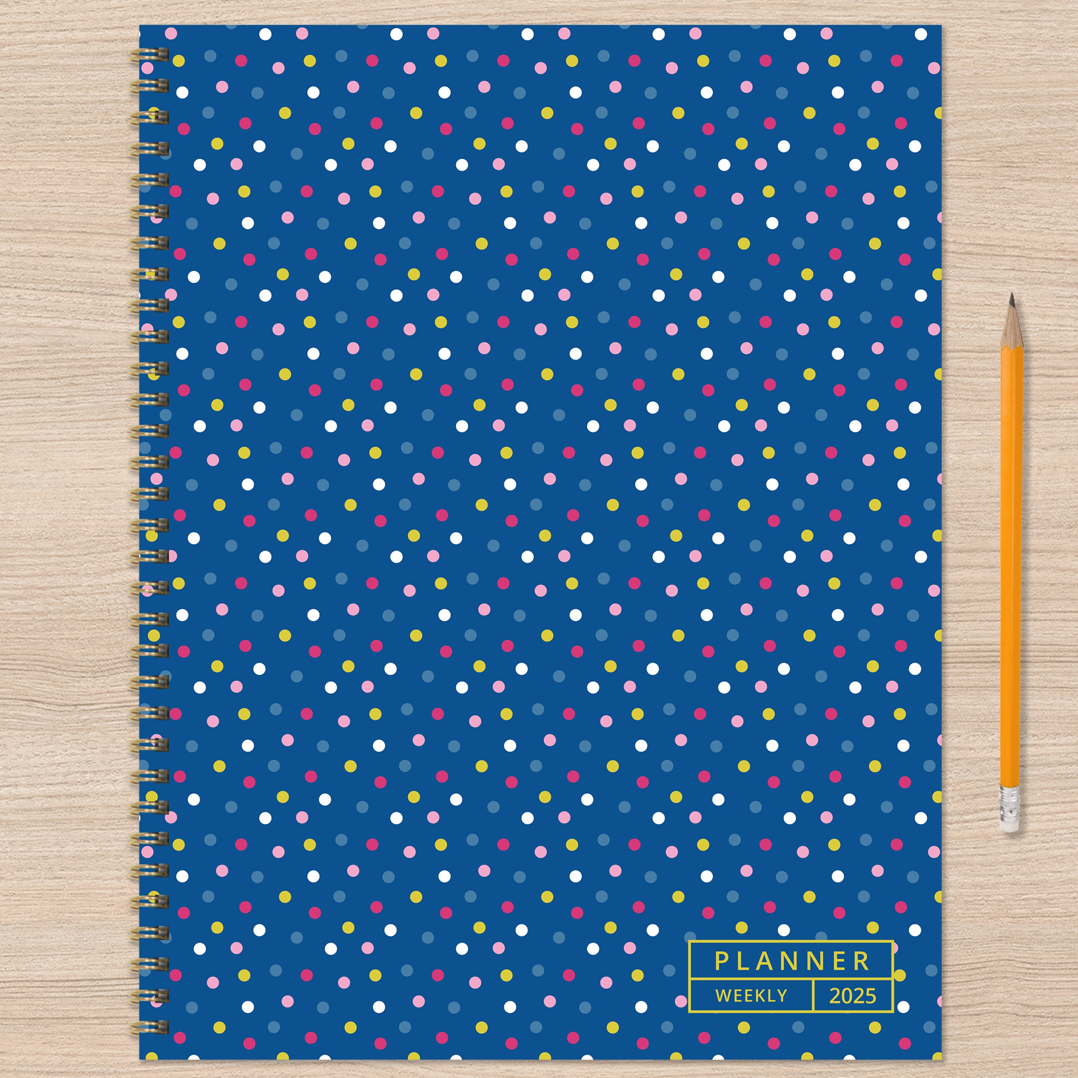 2025 Cobalt Dots - Large Monthly & Weekly Diary/Planner