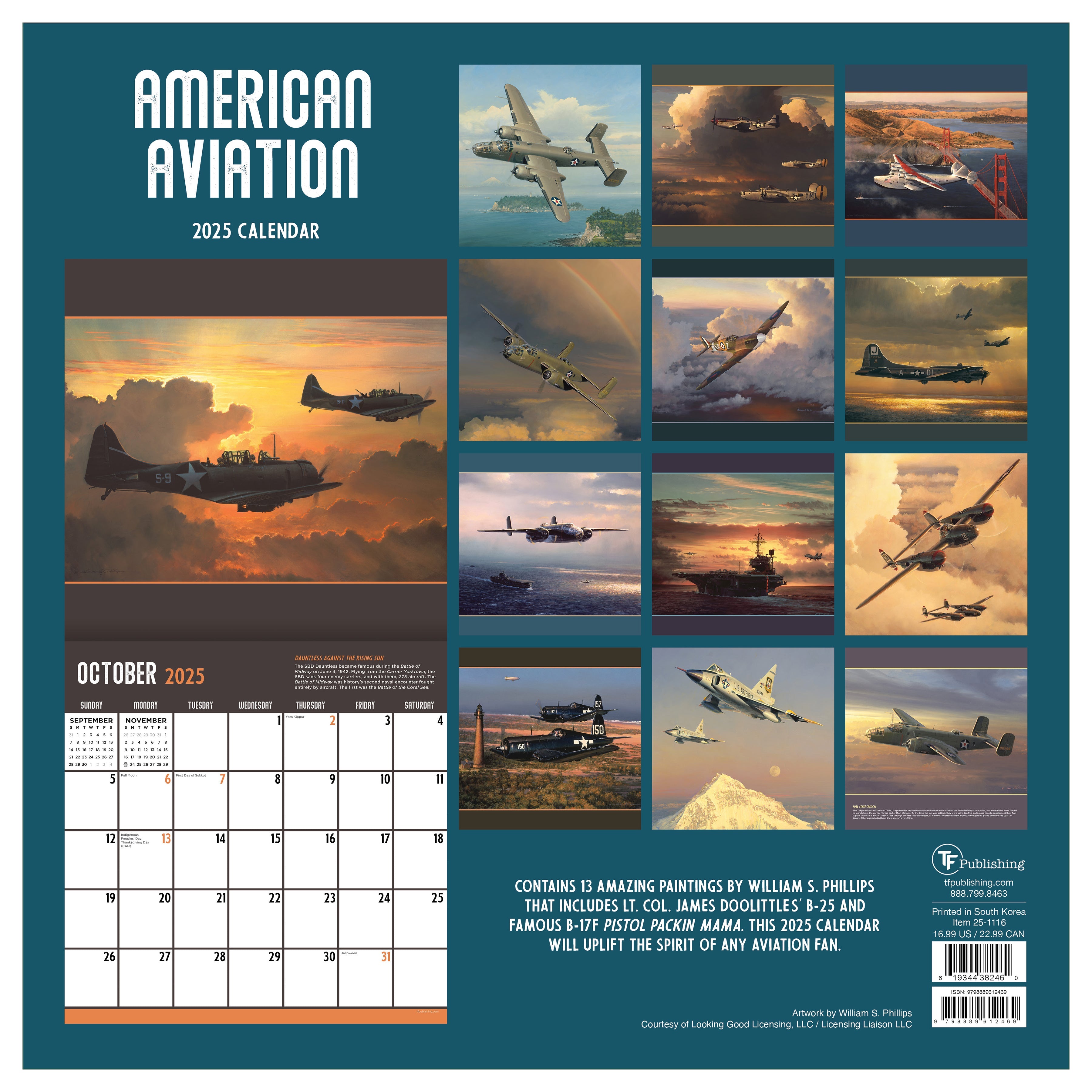 2025 American Aviation - Square Wall Calendar