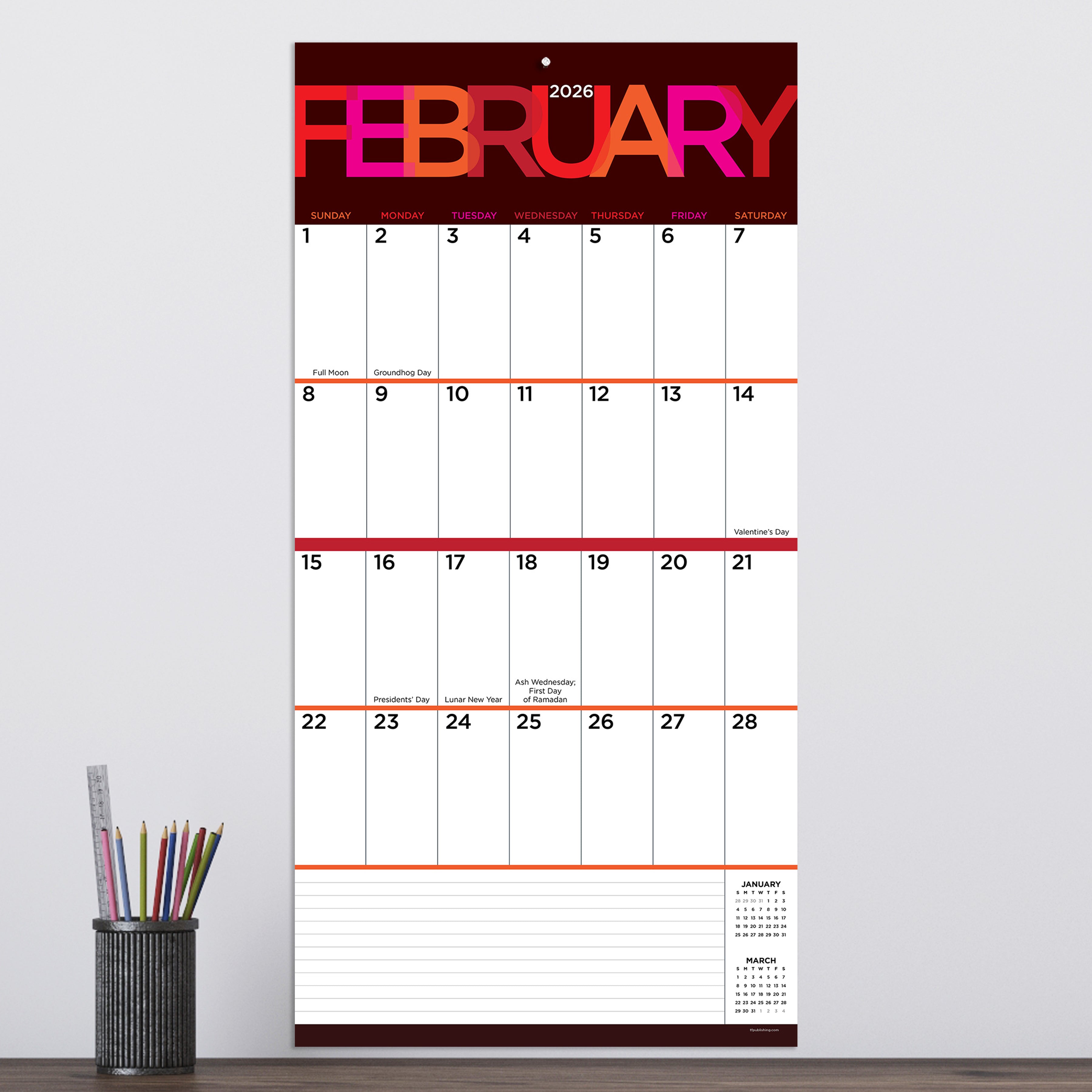 2026 Big Print - Square Wall Calendar