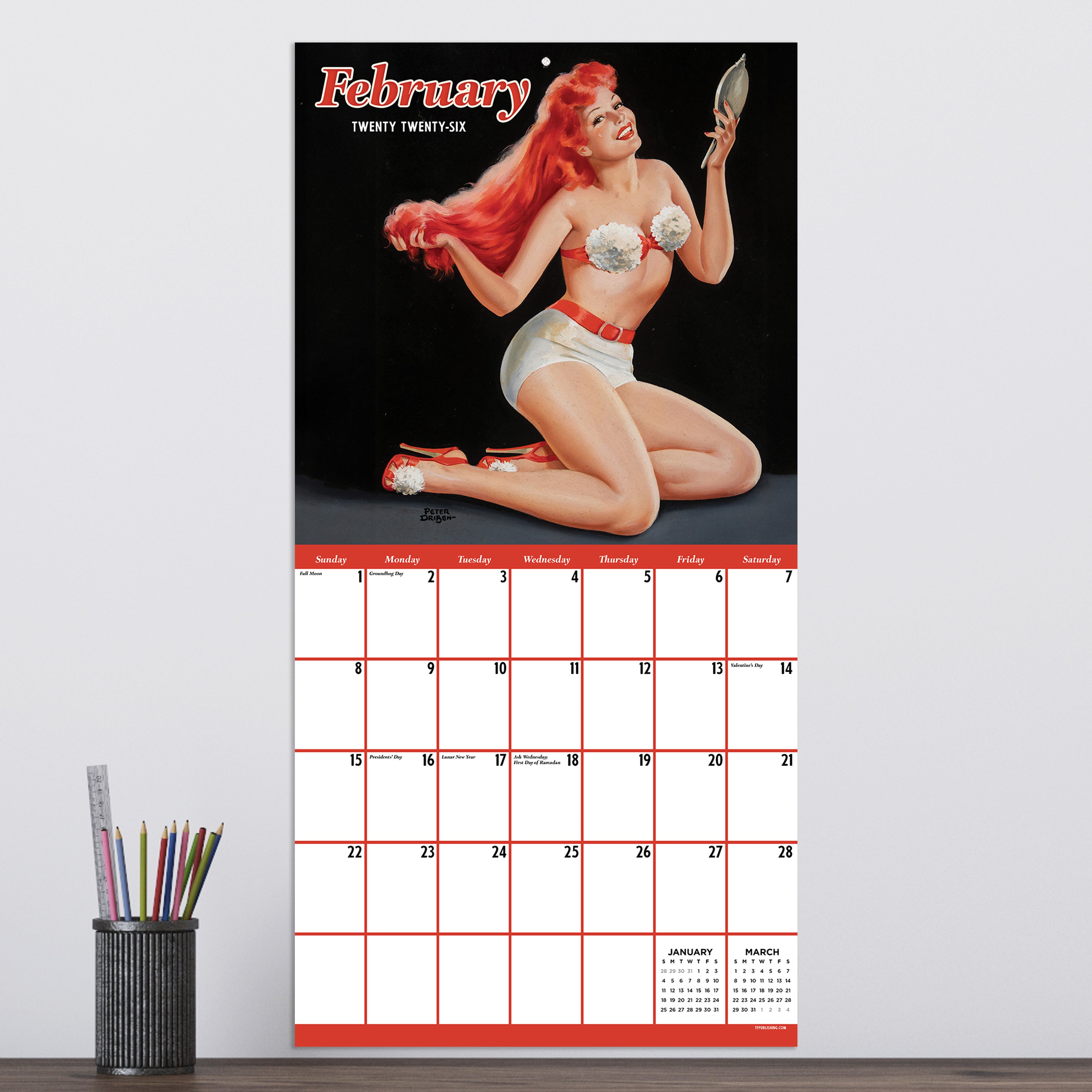 2026 PinUps - Square Wall Calendar