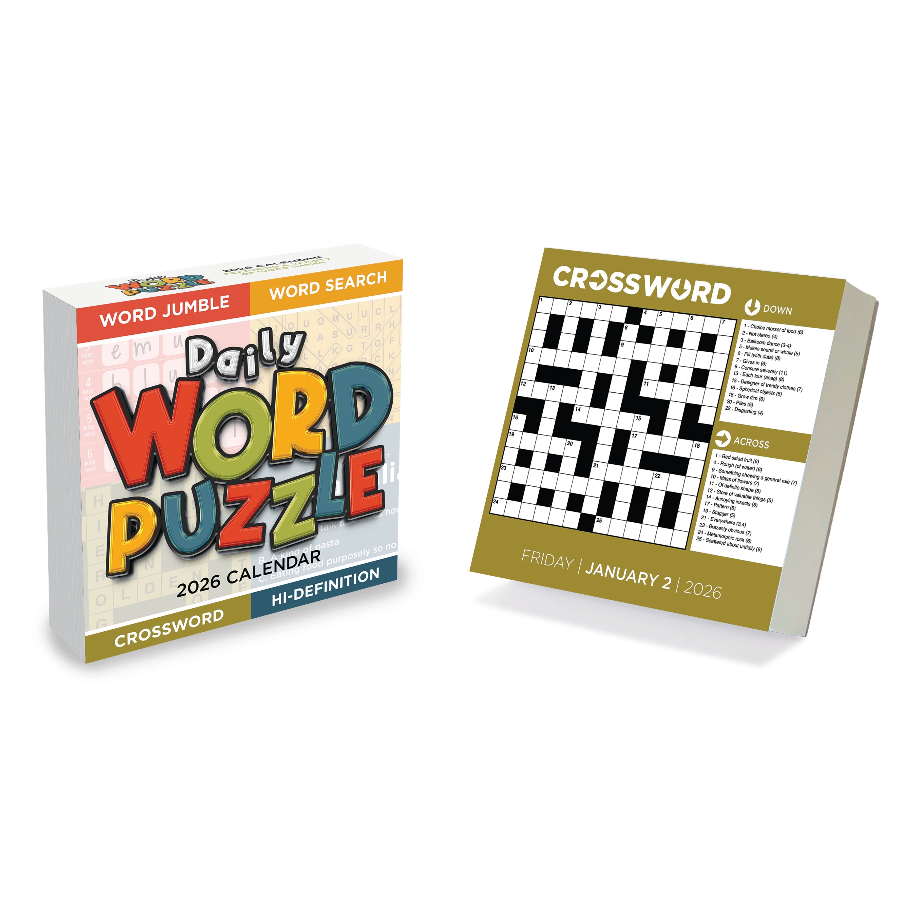 2026 Daily Word Puzzle - Daily Boxed Page-A-Day Calendar