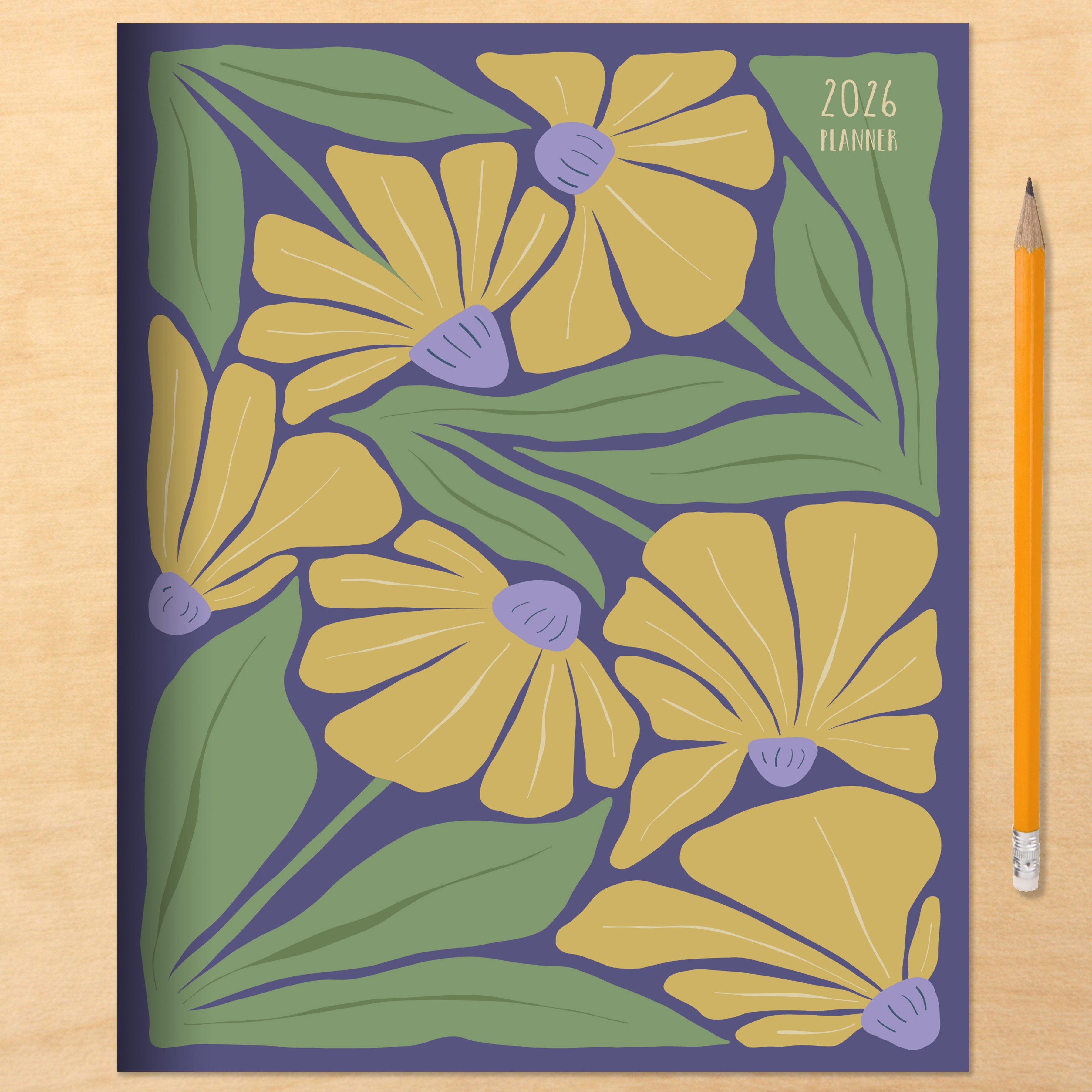 2026 Goldenrod Flowers - Medium Monthly Diary/Planner