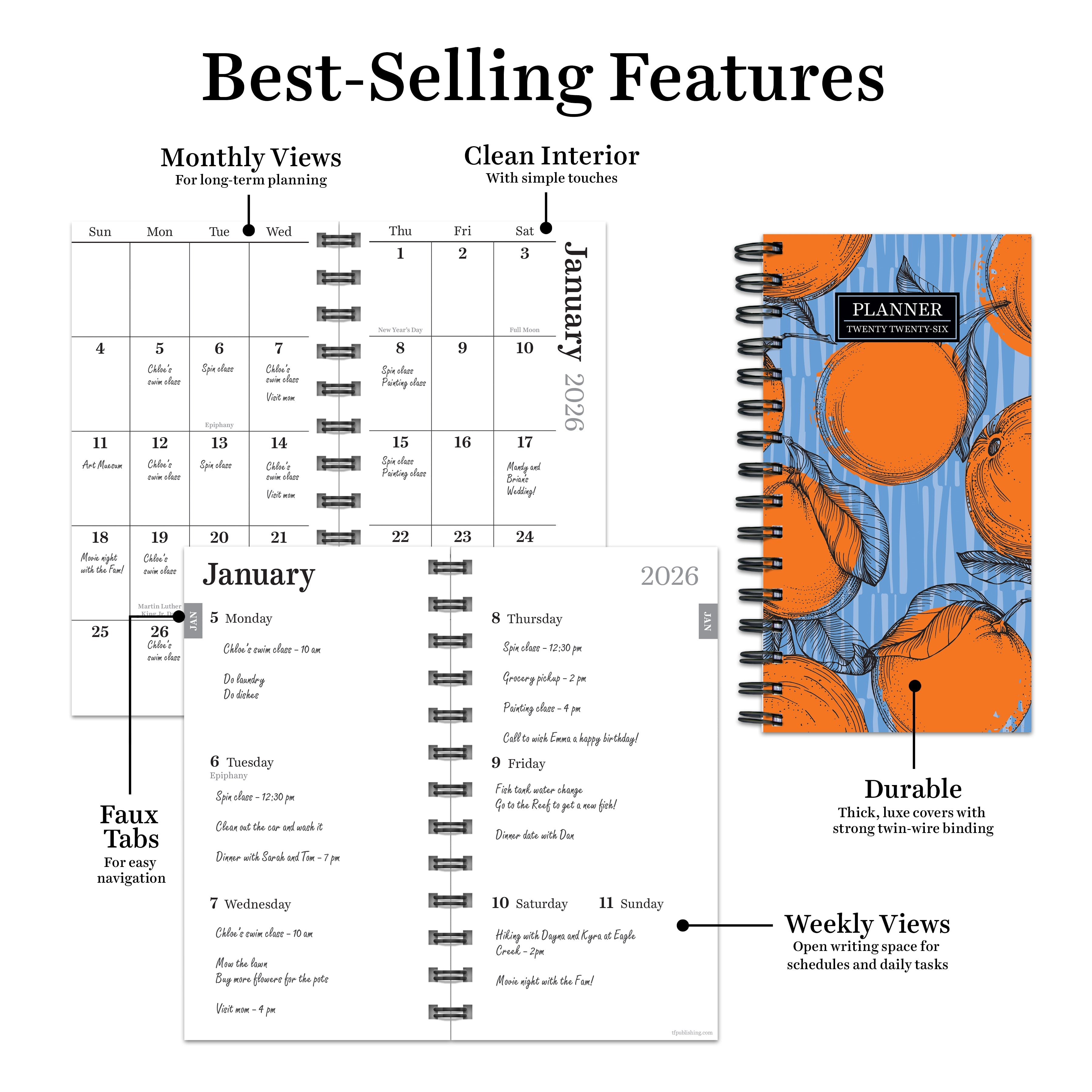 2026 Citrus - Small Monthly & Weekly Pocket Diary/Planner