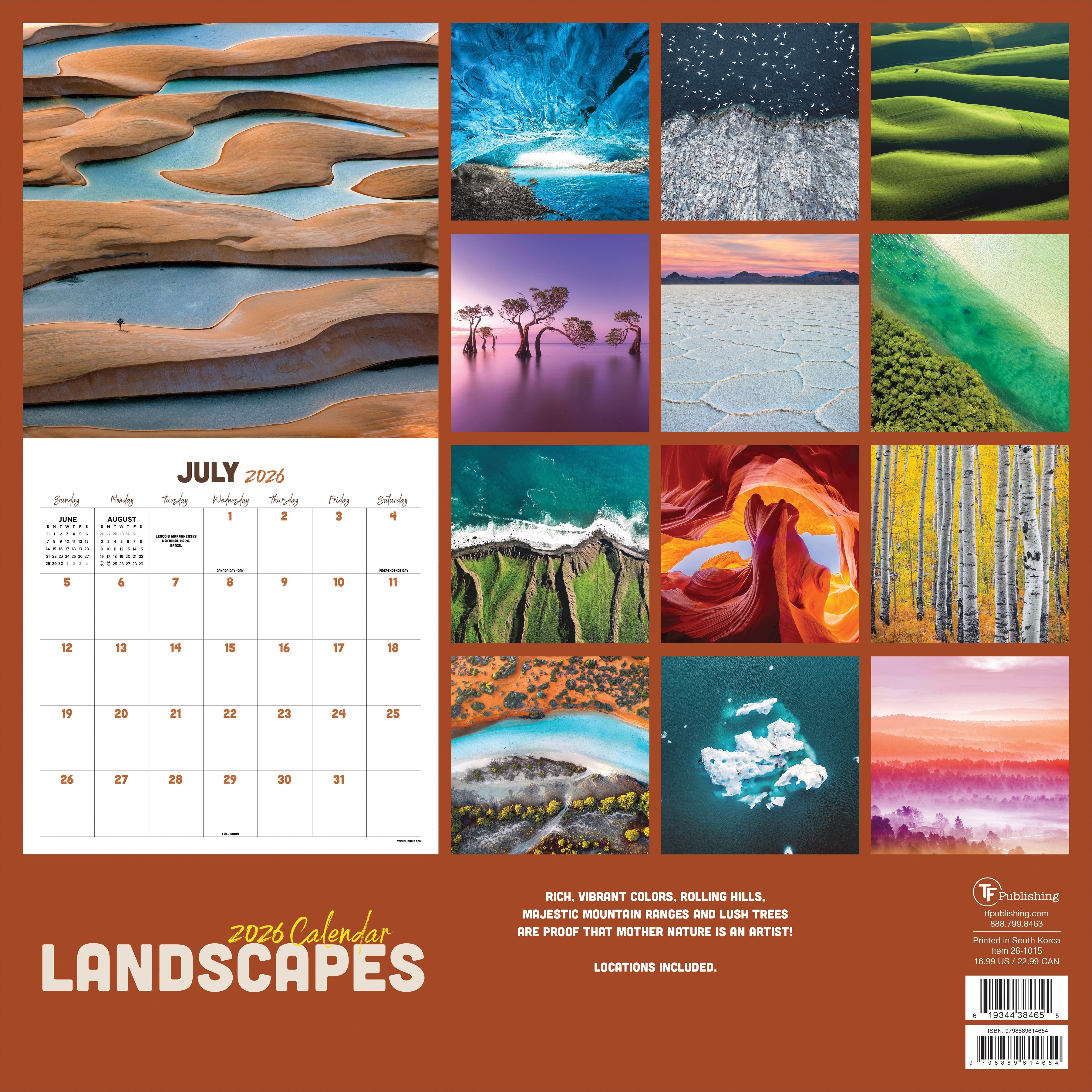 2026 Landscapes - Square Wall Calendar