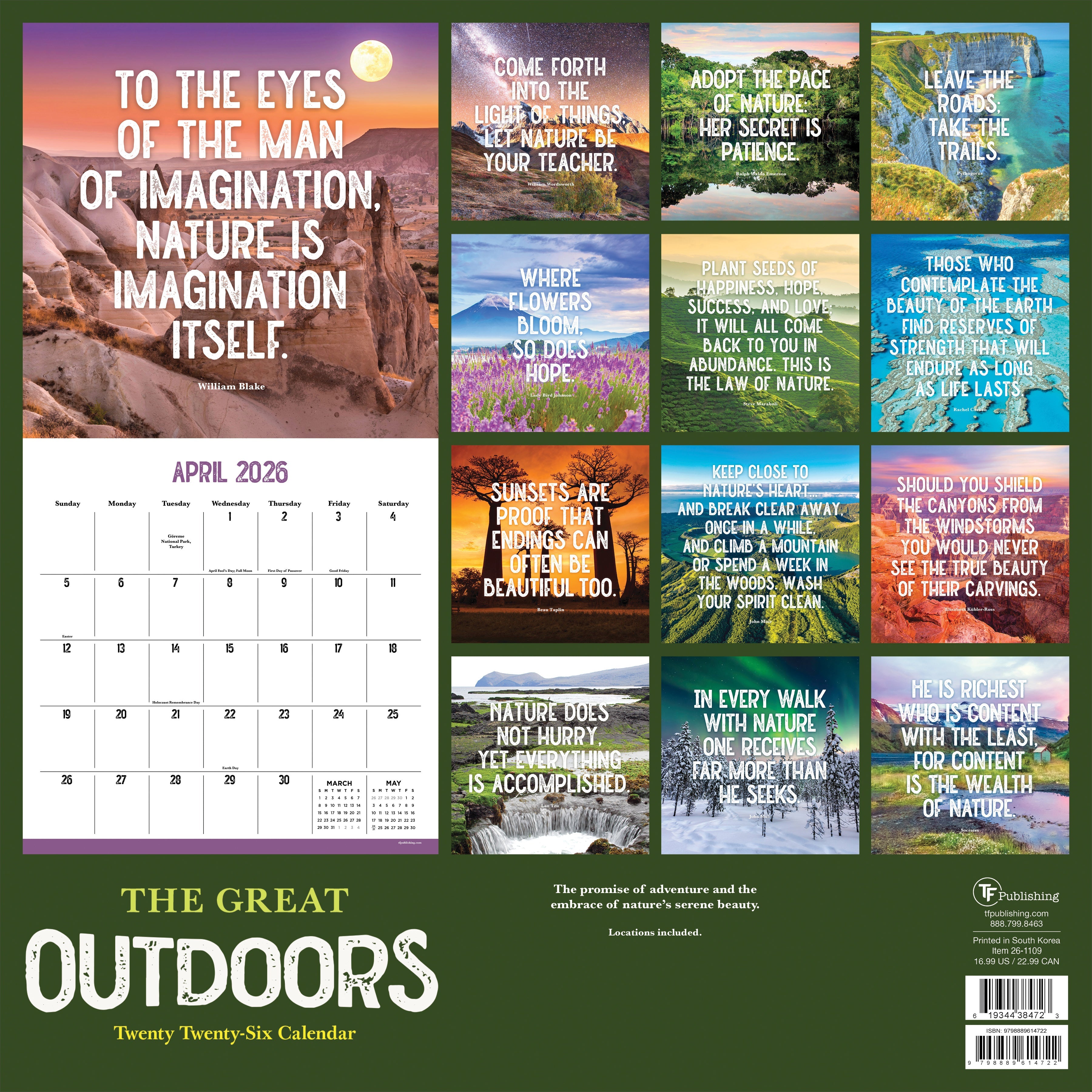 2026 The Great Outdoors - Square Wall Calendar