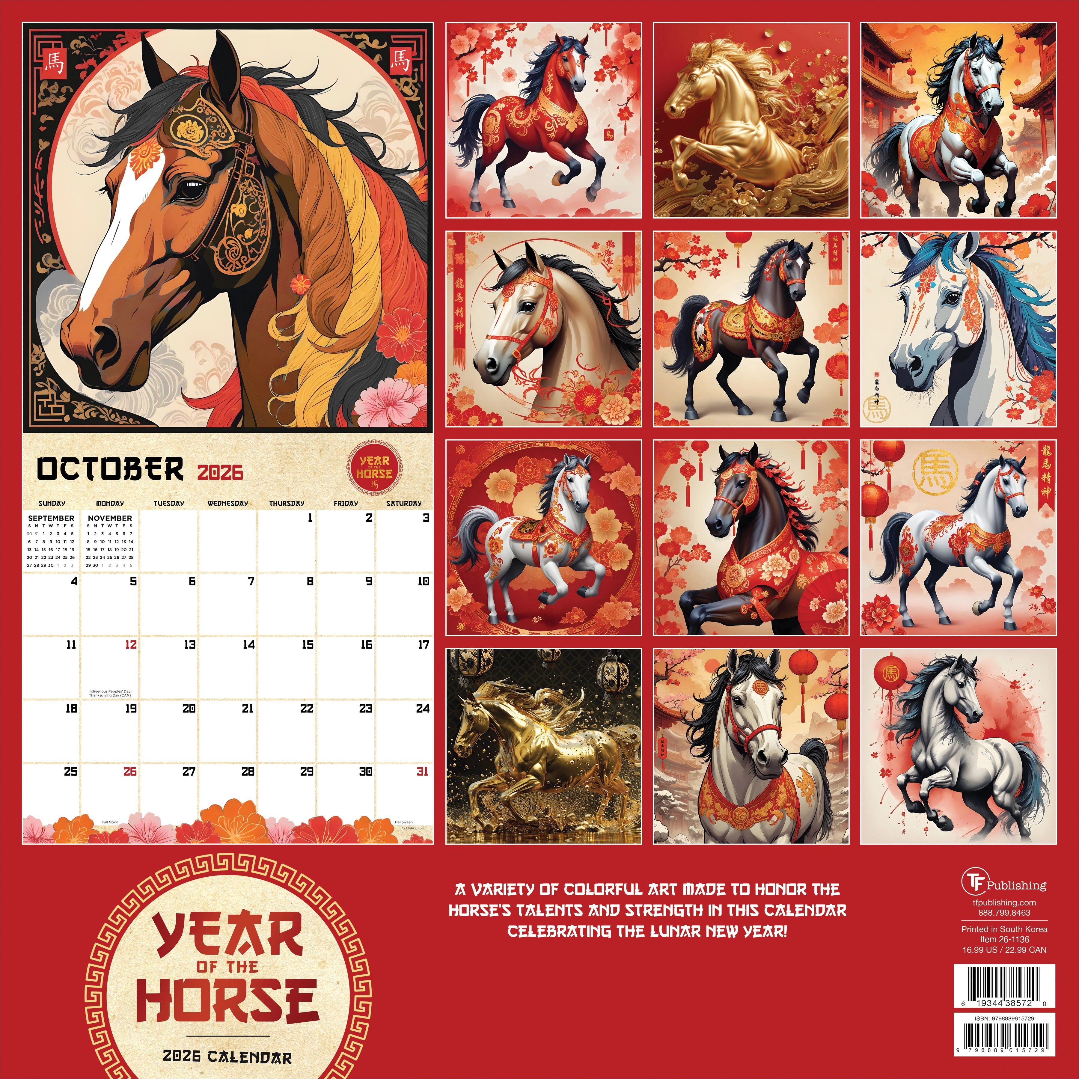 2026 Year of the Horse - Square Wall Calendar