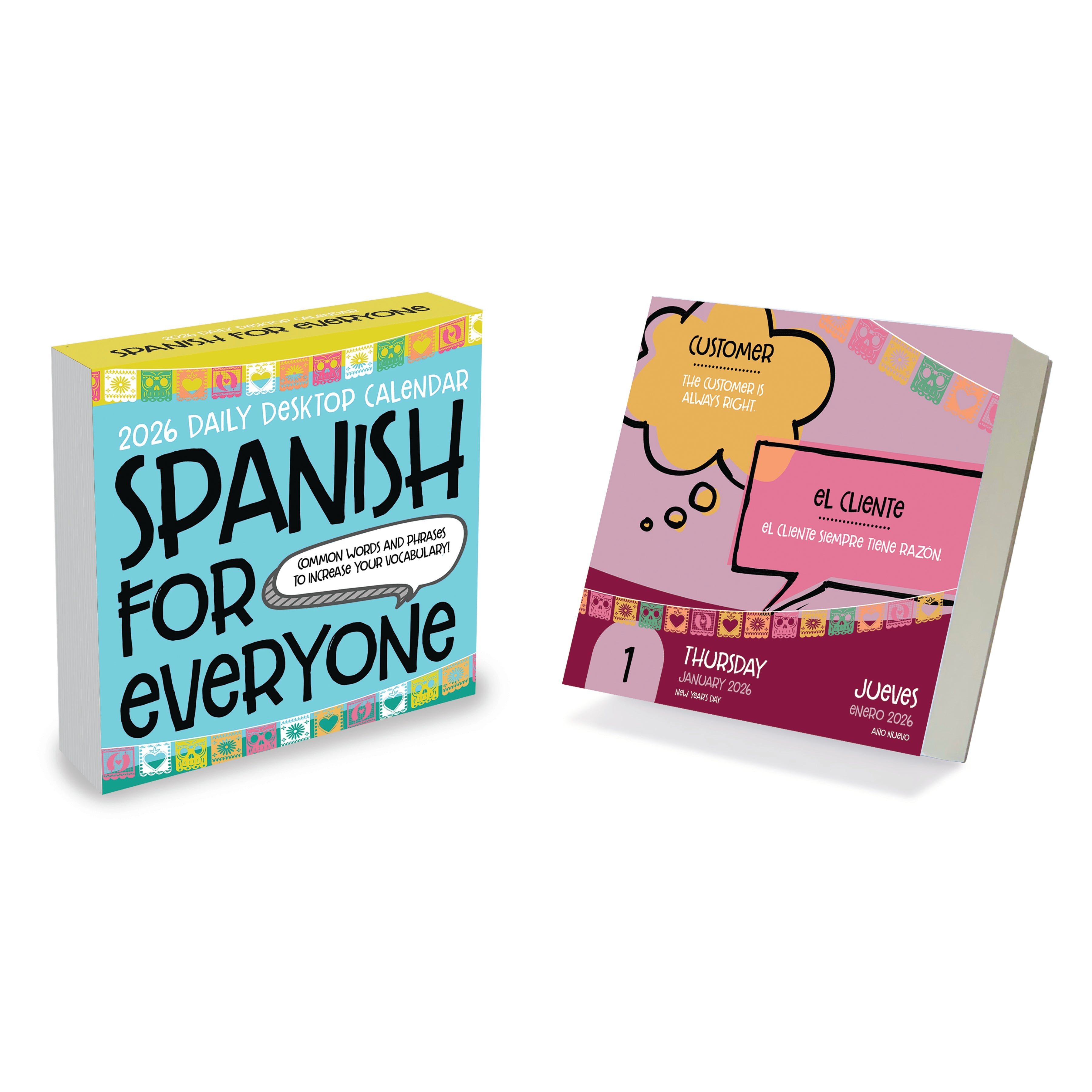 2026 Spanish Words - Daily Boxed Page-A-Day Calendar