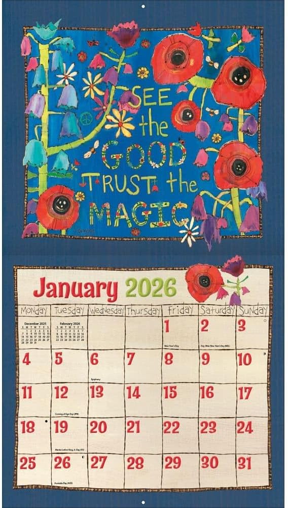 2026 LANG Painted Peace - Deluxe Wall Calendar