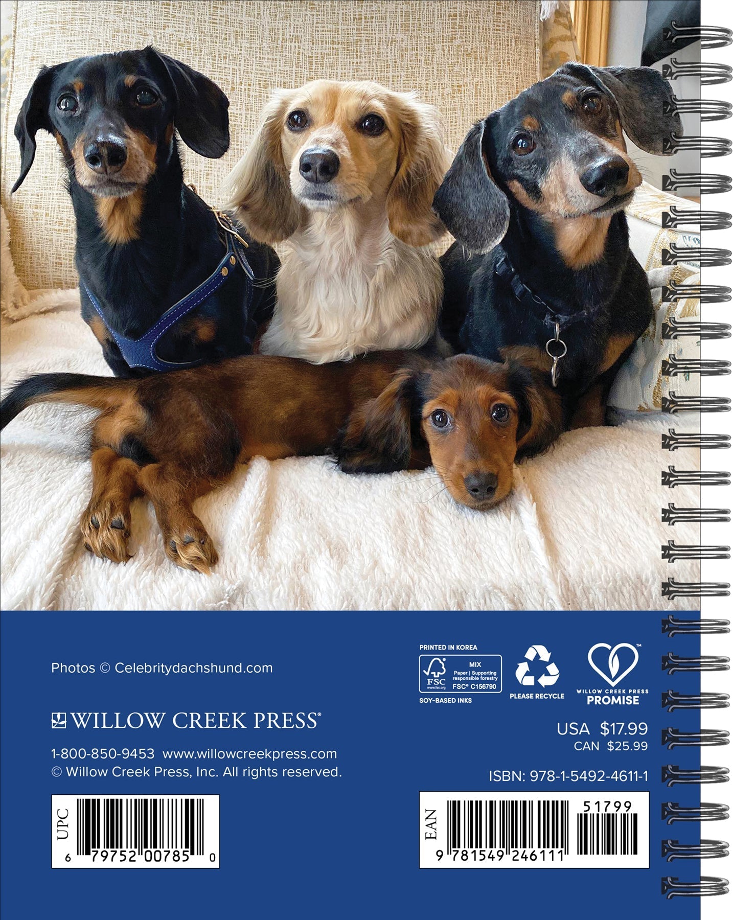 2025 Crusoe the Celebrity Dachshund - Weekly Diary/Planner (US Only)