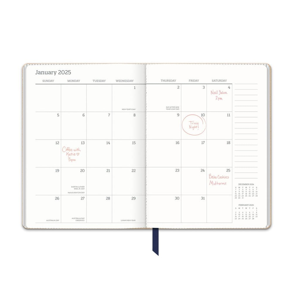 2025 Dots on Twilight Blue Medium Dual - Textured Weekly & Monthly Diary/Planner
