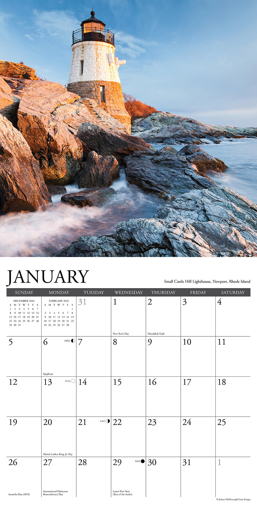 2025 New England Coast - Square Wall Calendar (US Only)