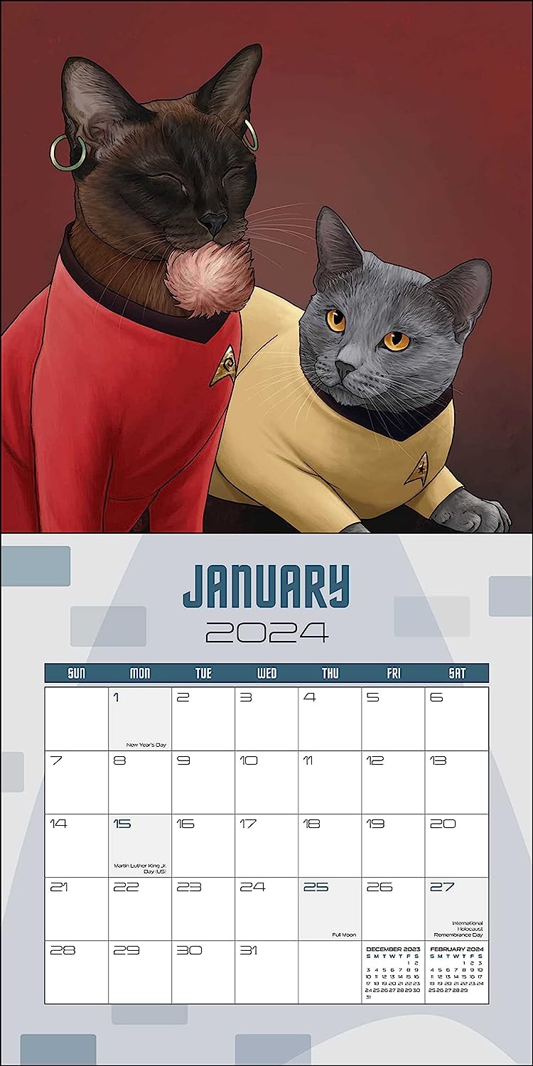2024 Star Trek Cats - Square Wall Calendar
