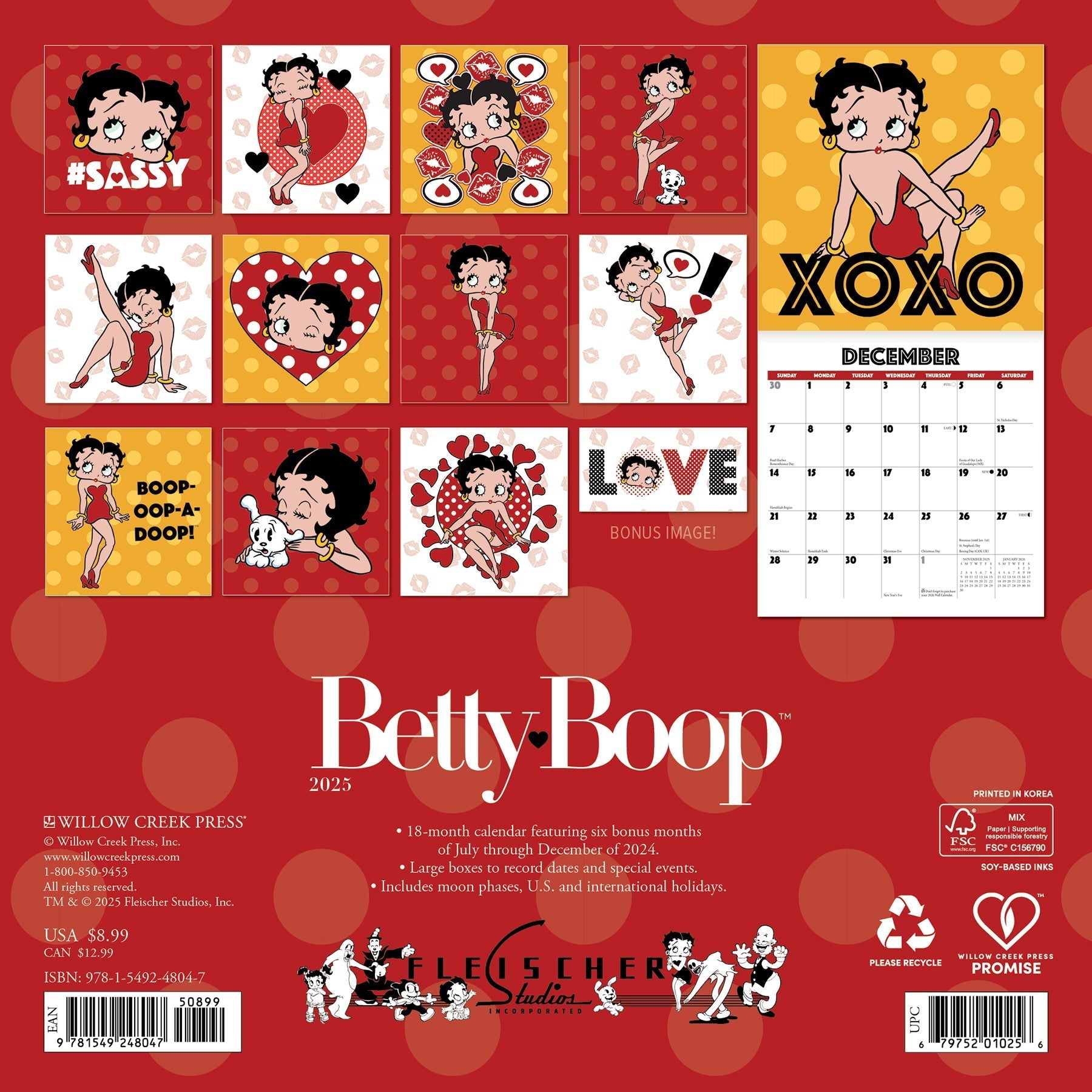 2025 Betty Boop - Mini Wall Calendar (US Only)