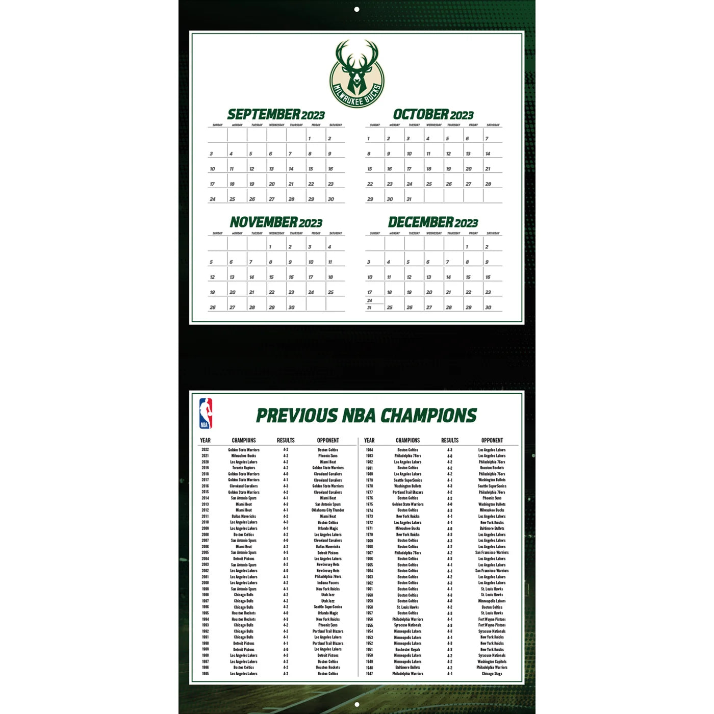 2024 Milwaukee Bucks - Square Wall Calendar