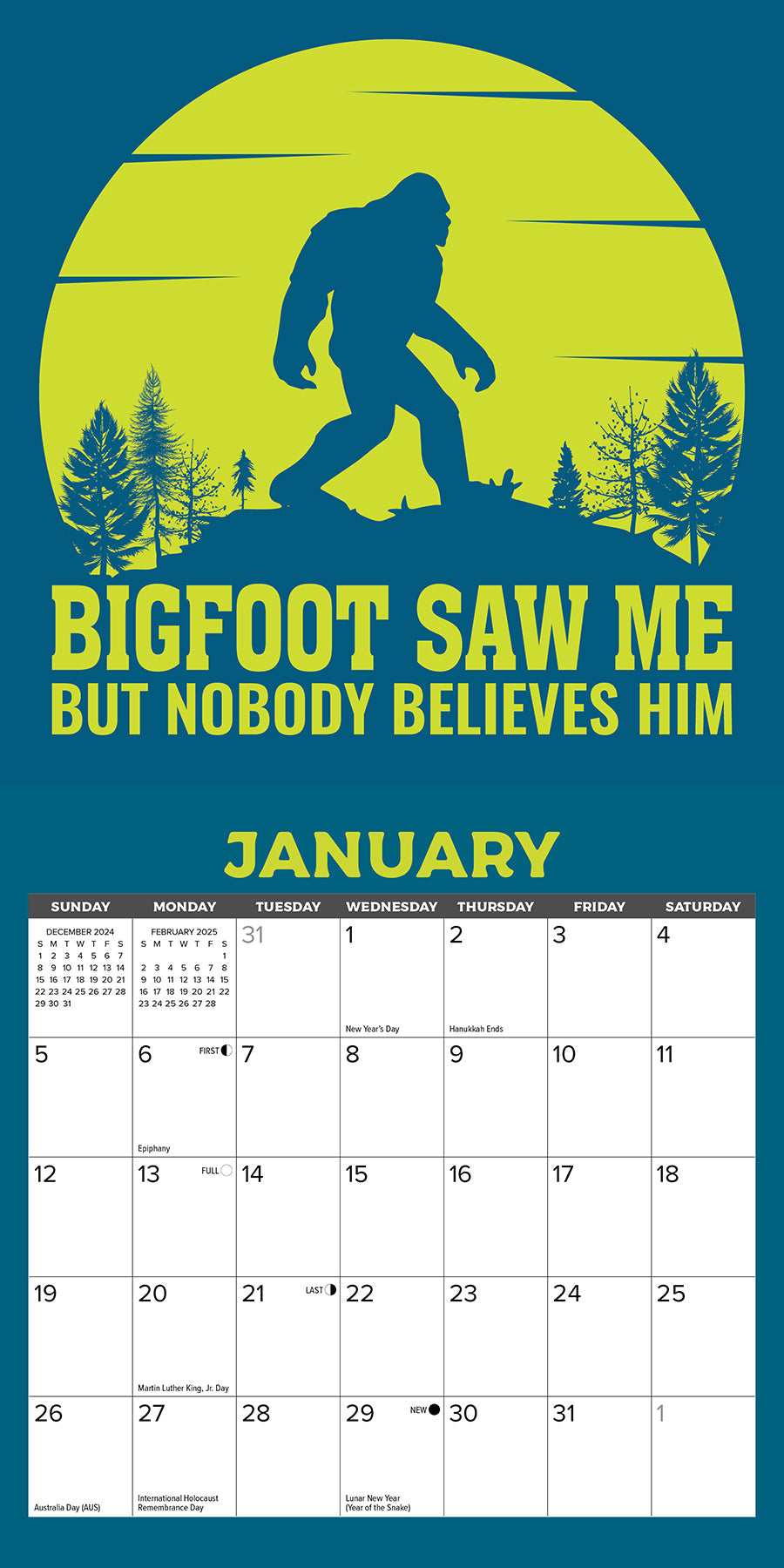 2025 Bigfoot - Mini Wall Calendar (US Only)