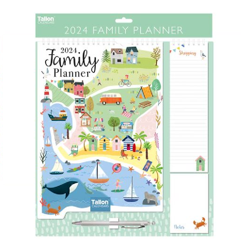 2024 Seaside Family Organiser - Deluxe Wall Calendar