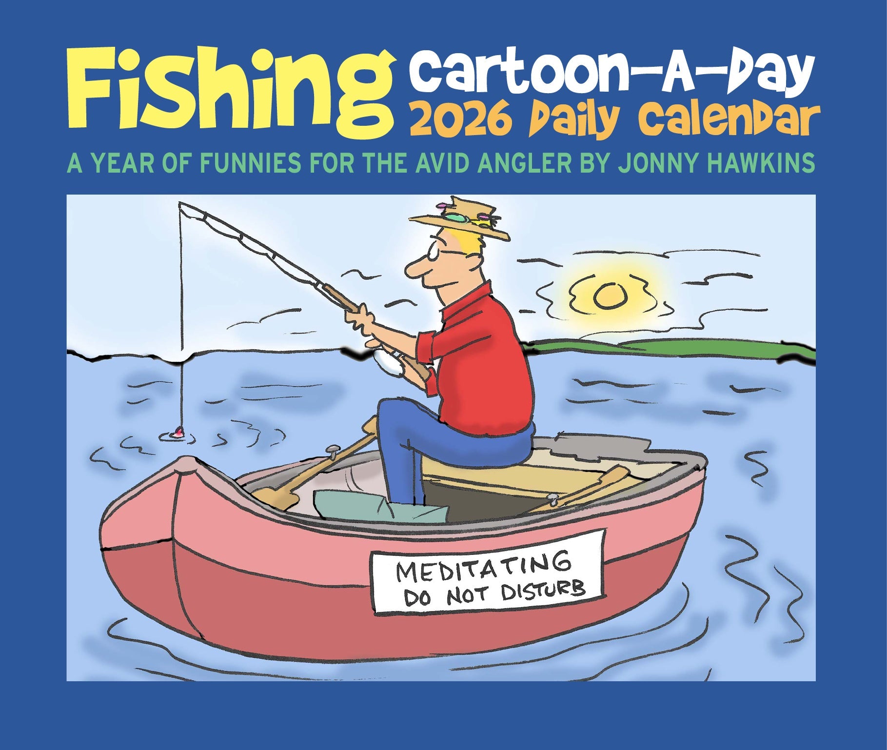 2026 Fishing Cartoon-A-Day by Jonny Hawkins - Boxed Page-A-Day