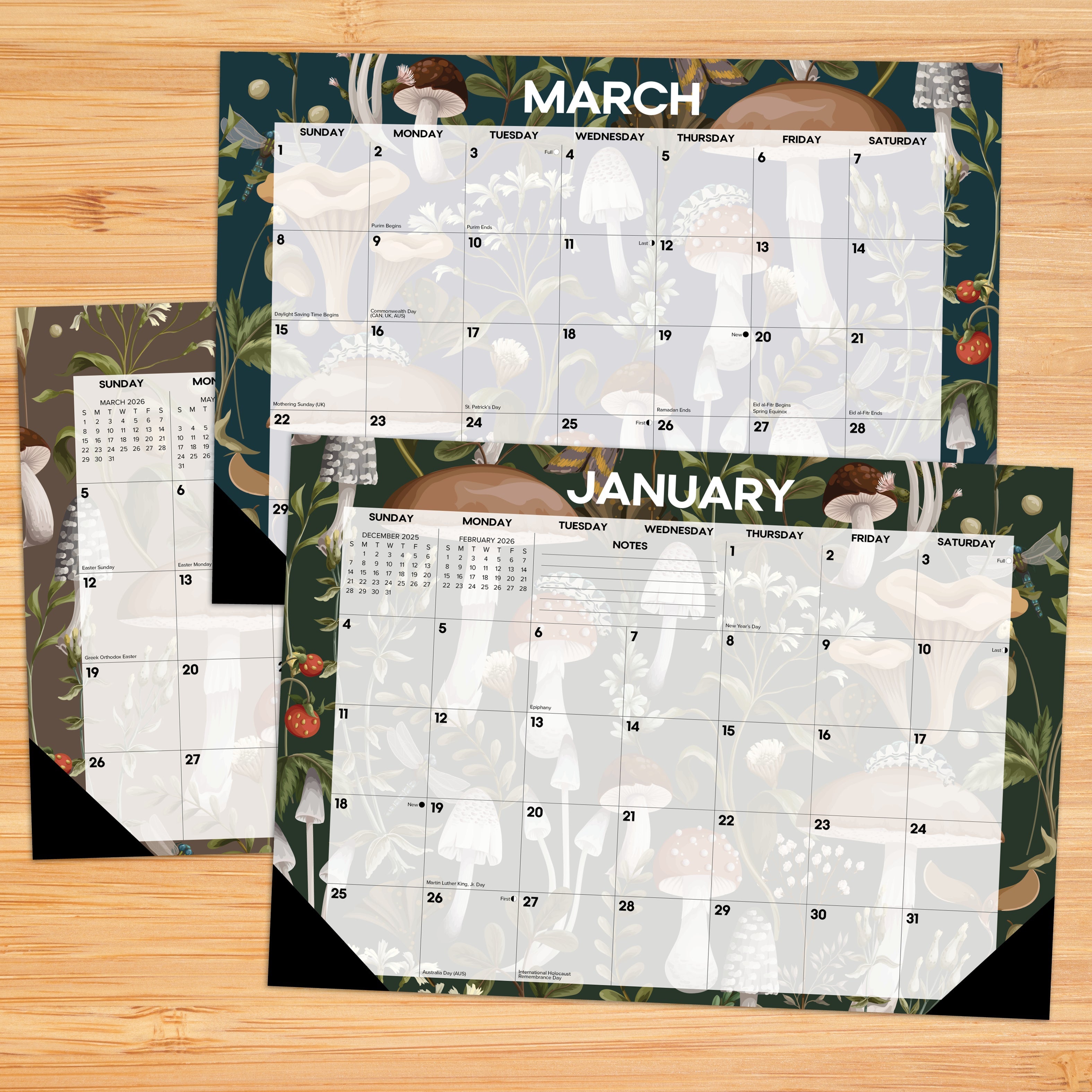 2026 Woodland Mushroom - Desk Pad