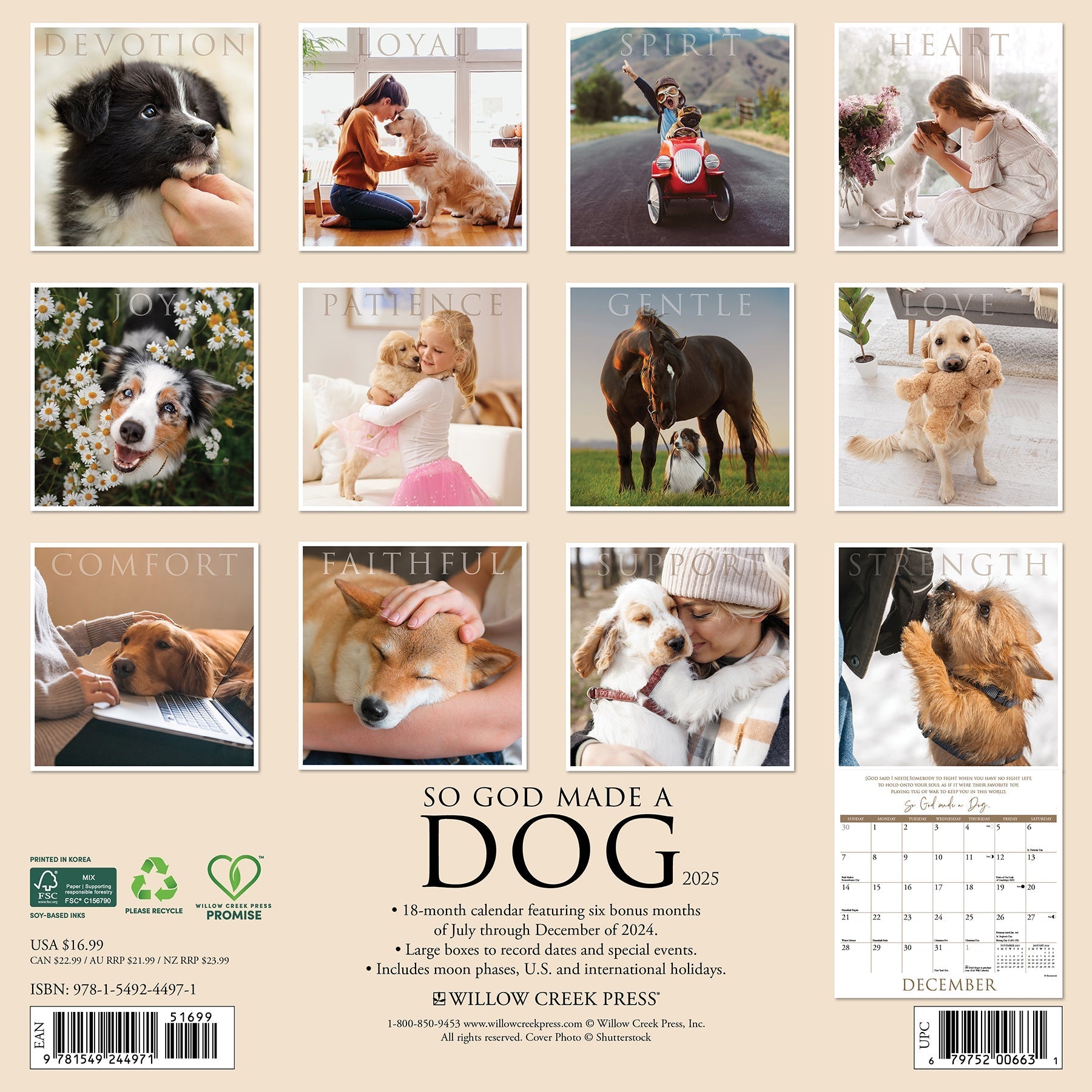 2025 So God Made a Dog - Square Wall Calendar (US Only)