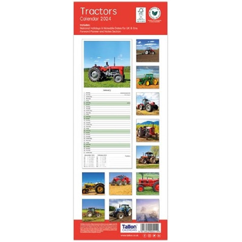 2024 Tractors Super - Slim Wall Calendar