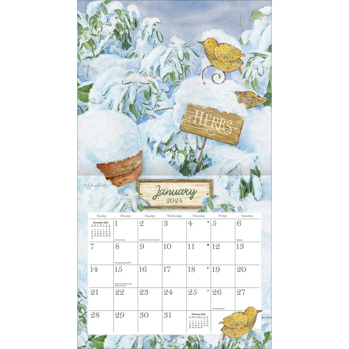 2024 LANG Herb Garden By Jane Shasky - Deluxe Wall Calendar
