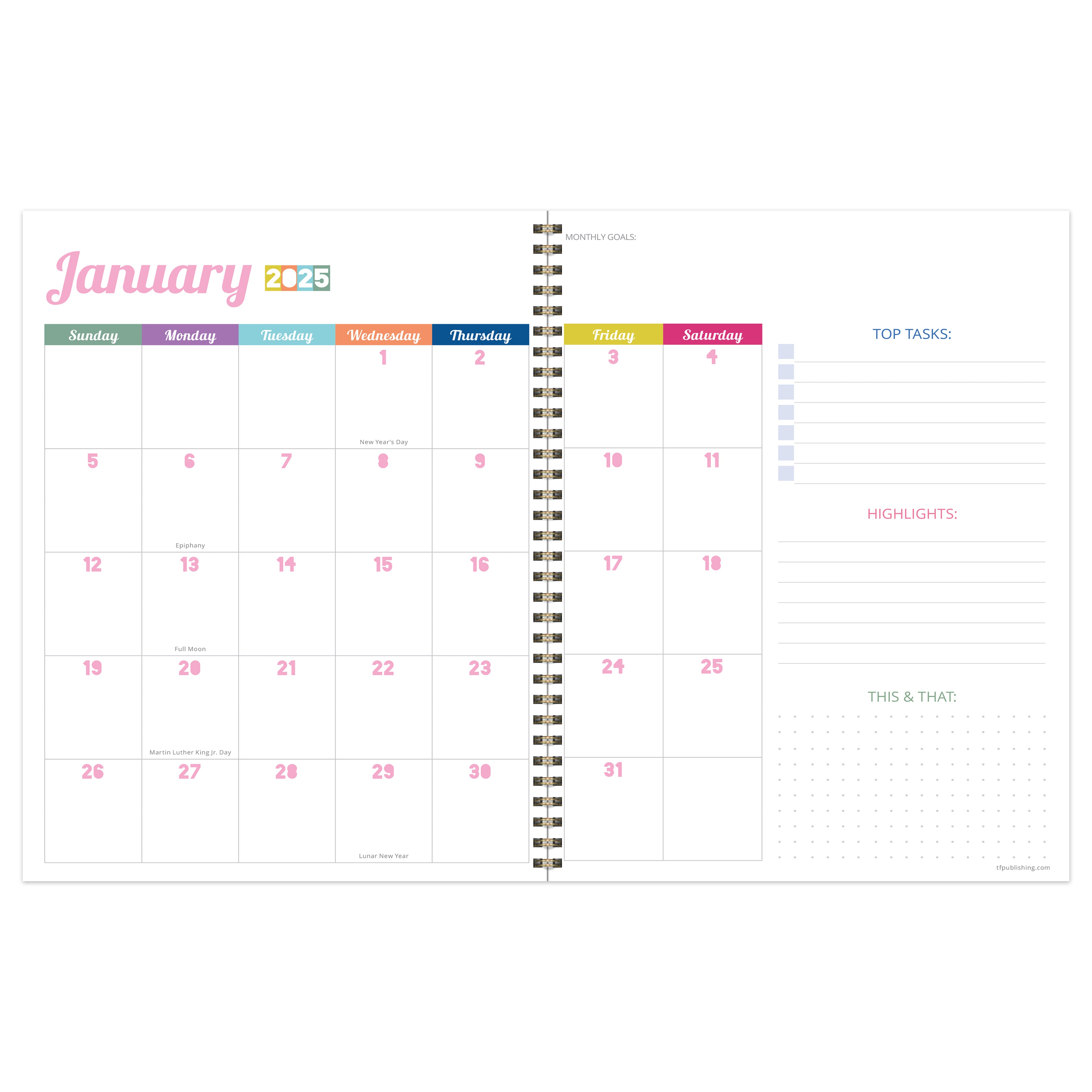 2025 Cobalt Dots - Large Monthly & Weekly Diary/Planner