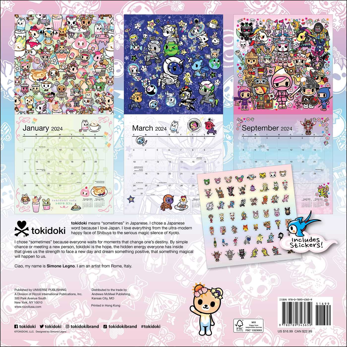 2024 Tokidoki - Square Wall Calendar  SOLD OUT