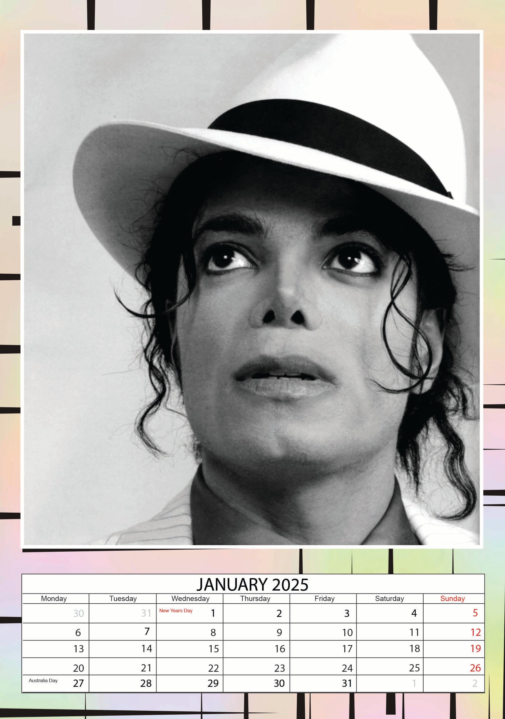 2025 Michael Jackson - A3 Wall Calendar