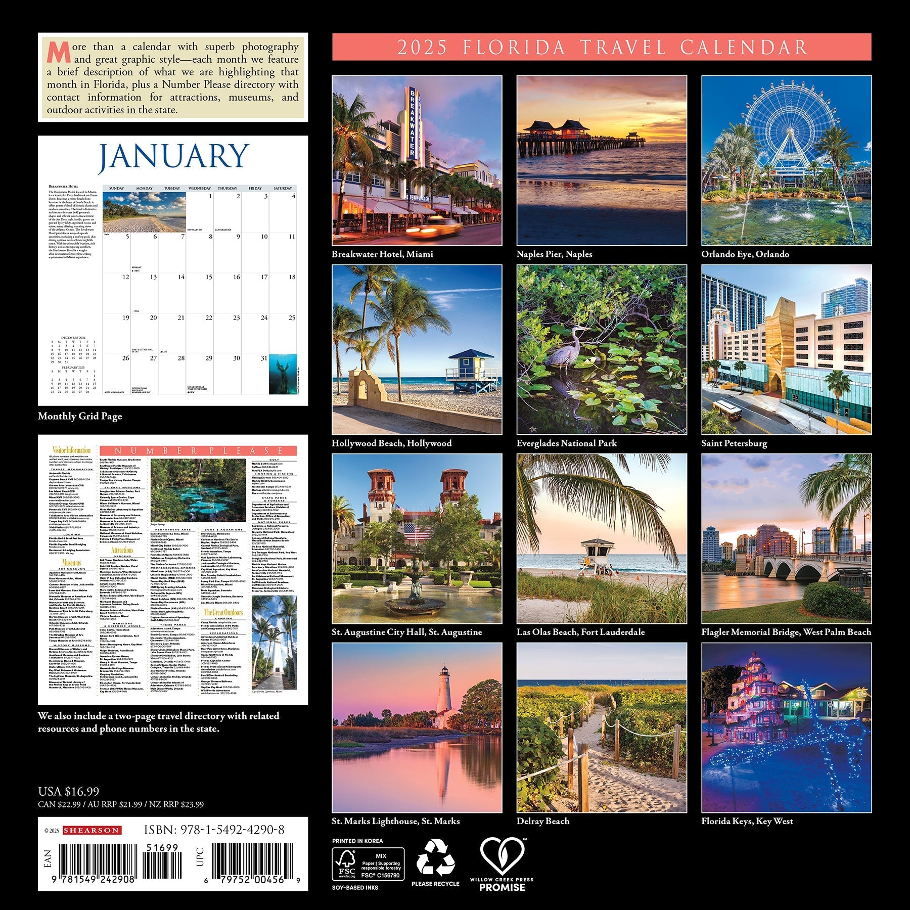 2025 Florida - Square Wall Calendar (US Only)