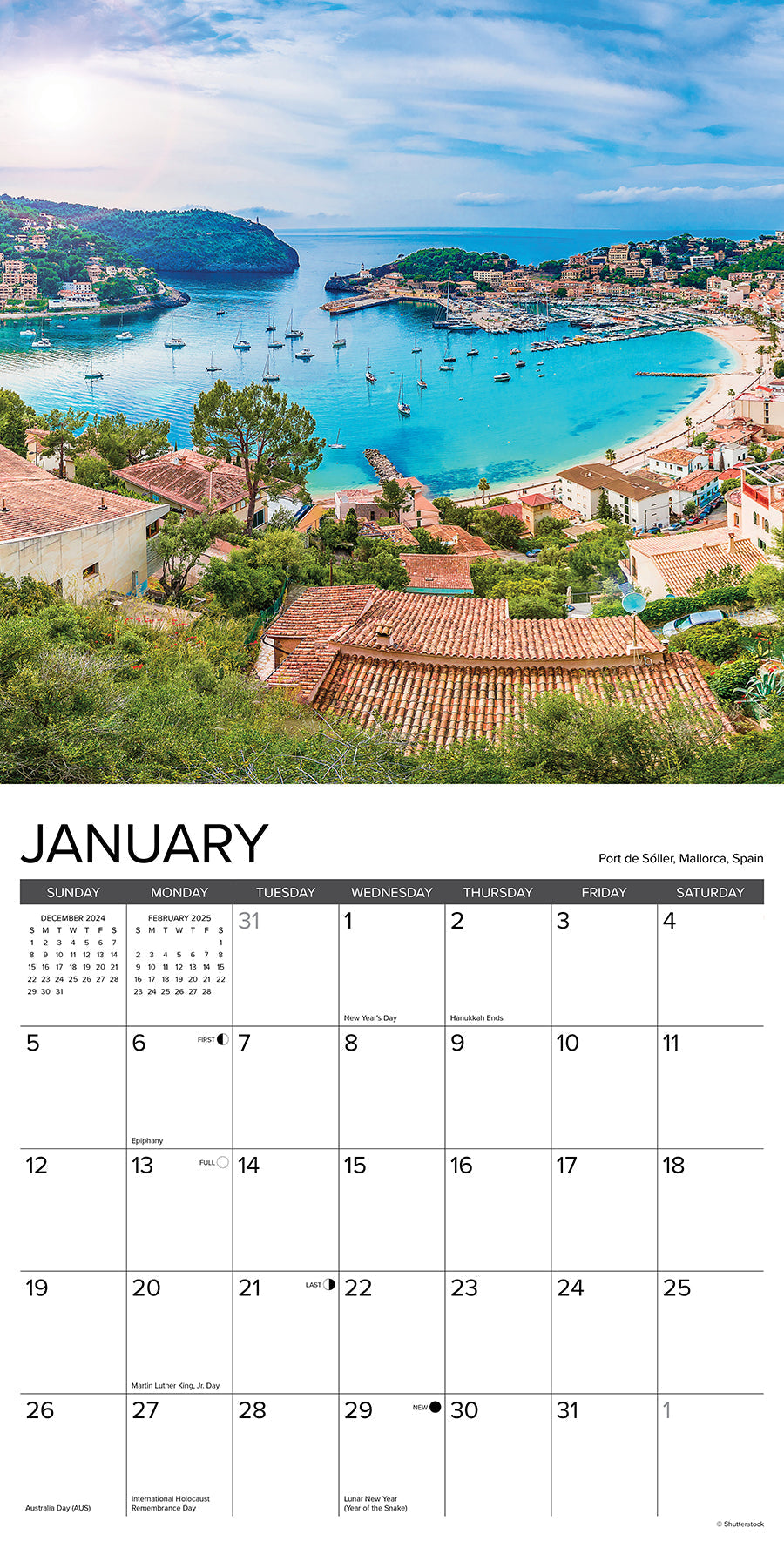 2025 Mediterranean - Square Wall Calendar (US Only)