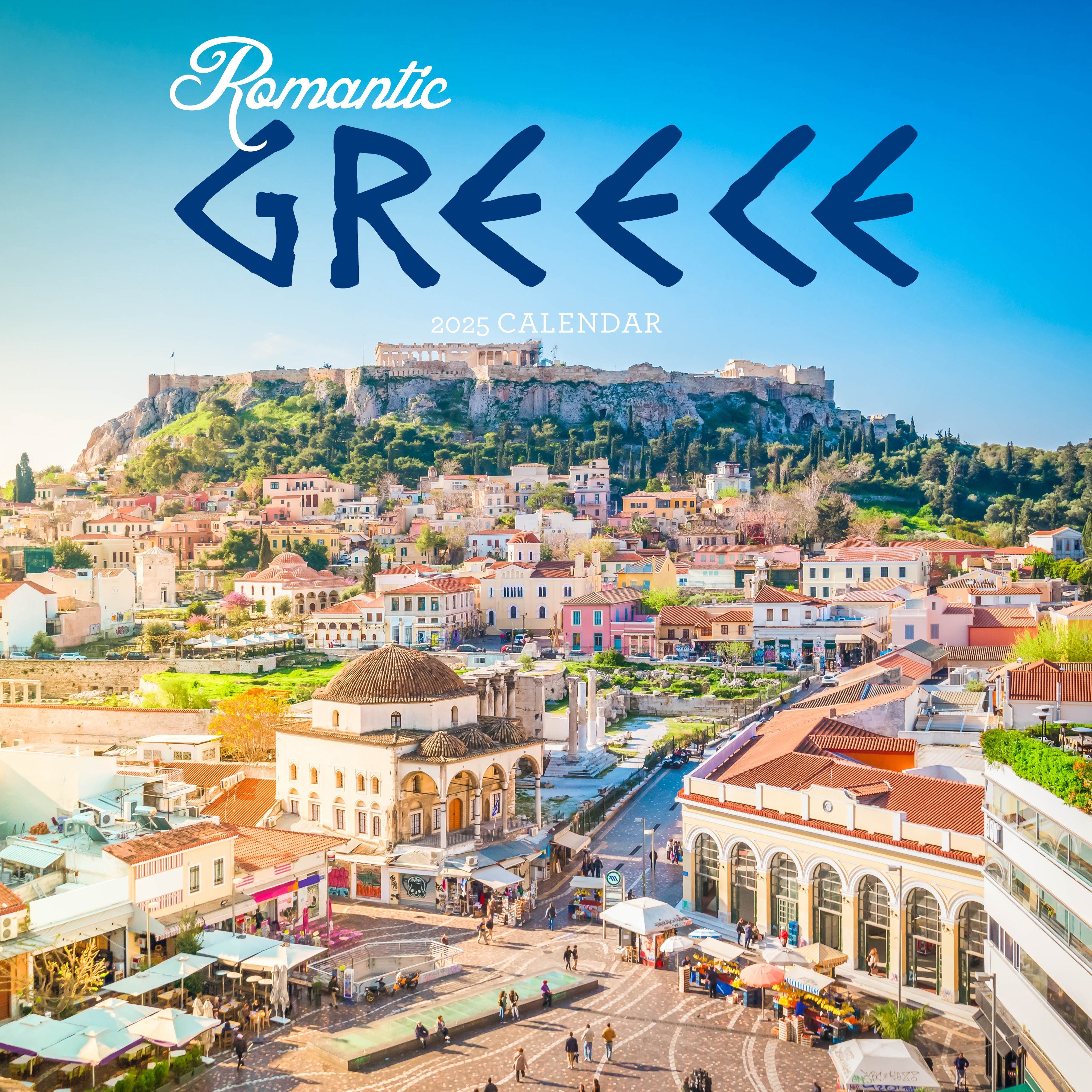 2025 Romantic Greece - Square Wall Calendar